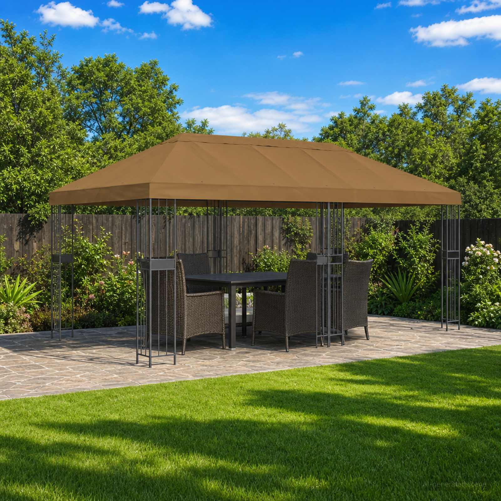 vidaXL Pavillon-Blendenbezug 6 x 3 m Taupe Polyester 190 gsm