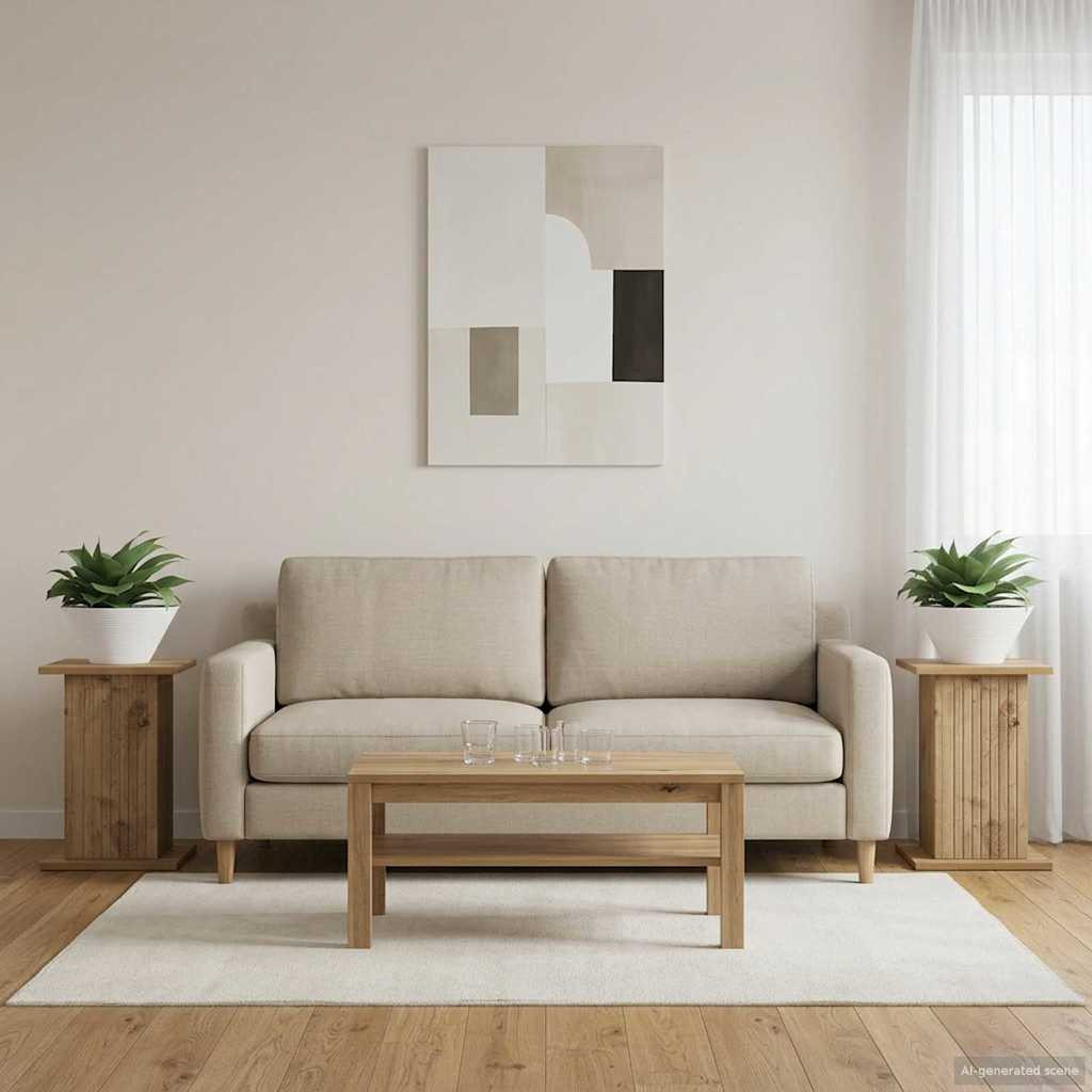 vidaXL Pflanzenständer 2 Stk. Artisan-Eiche 30,5 x 30 x 43 cm