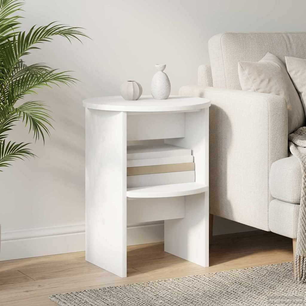 vidaXL Seitenschrank Weiß Ø40 x 50 cm Holzwerkstoff