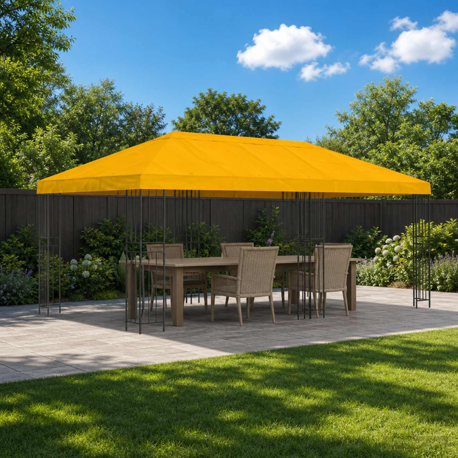vidaXL Pavillon-Blendenbezug 6 x 3 m Gelb Polyester 190 gsm