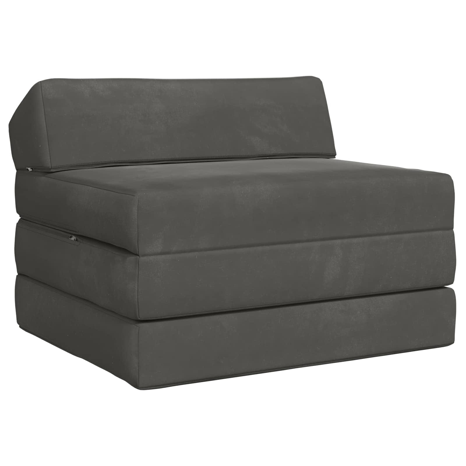 vidaXL Klappsofa Bett Dunkelgrau 200 x 70 x 10 cm Samt