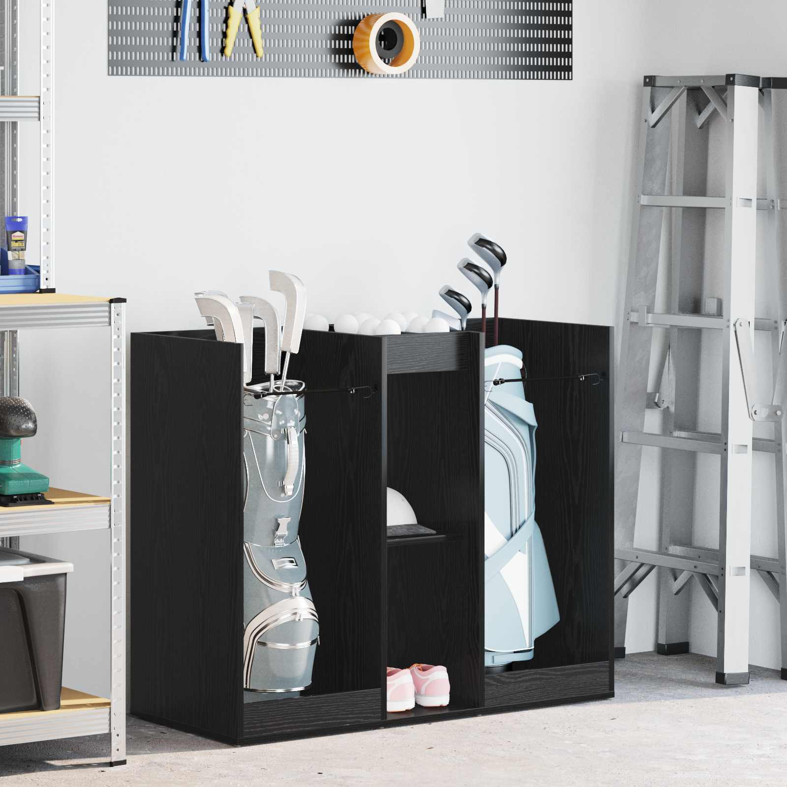 vidaXL Golf Schrank Uni Schwarz Eichen-Optik 102 x 45 x 85,5 cm