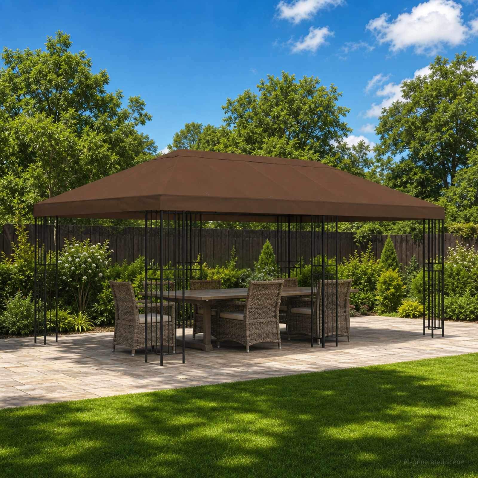 vidaXL Pavillon-Blendenbezug 6 x 3 m Braun Polyester 190 gsm