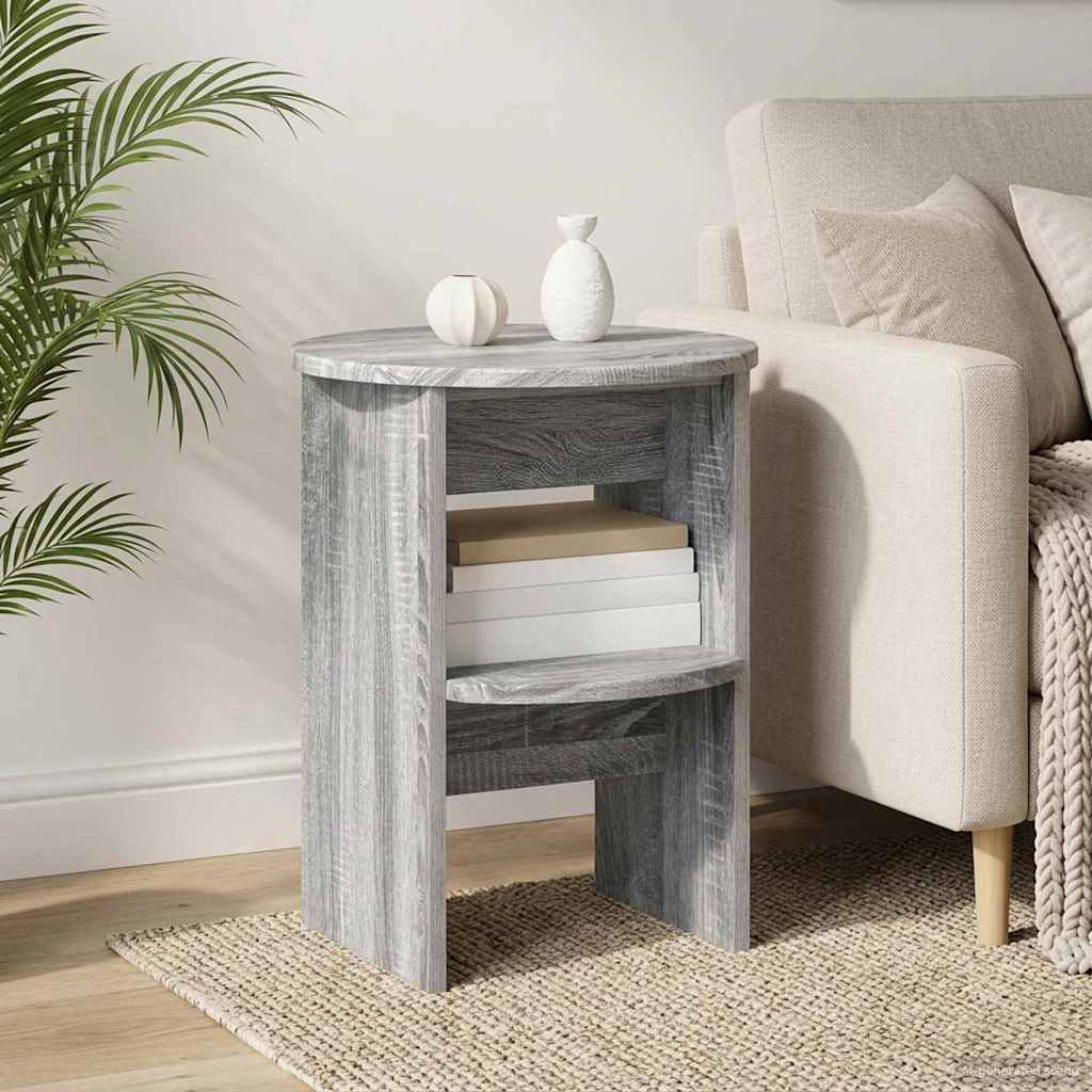 vidaXL Seitenschrank 2 pcs Graues Sonoma Ø40 x 50 cm Holzwerkstoff