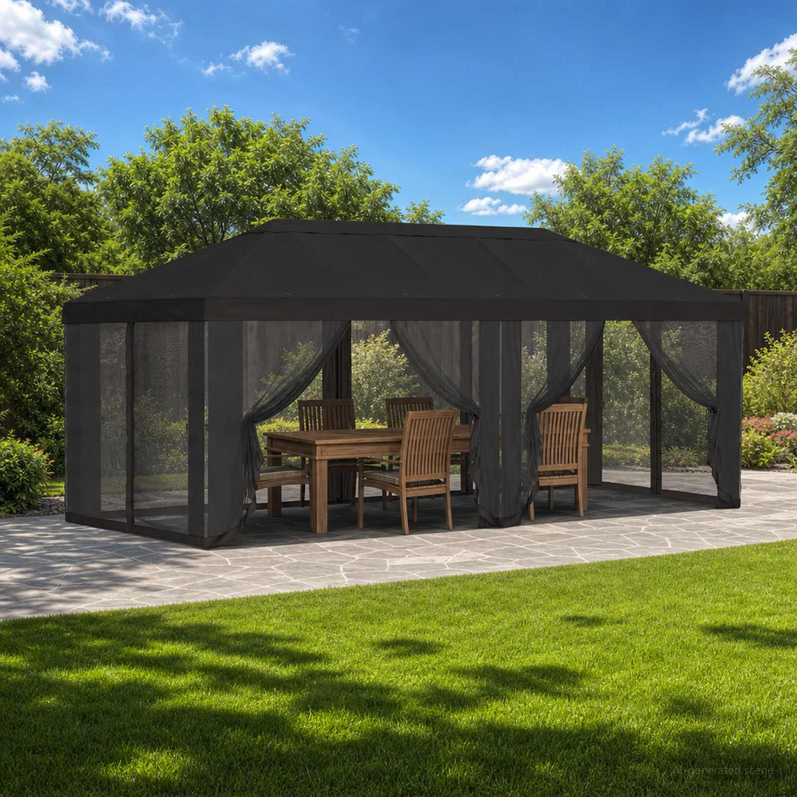 vidaXL Pavillon Dach mit Seitenwänden 6 x 3 m Anthrazit Polyester