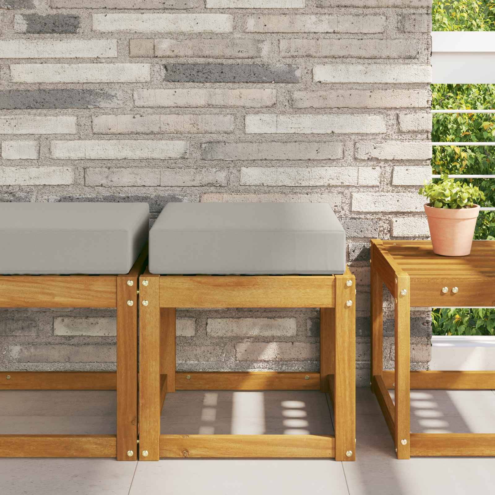 vidaXL Sitzkissen für Outdoor Grau 40 x 40 x 8 cm 100 % Polyester