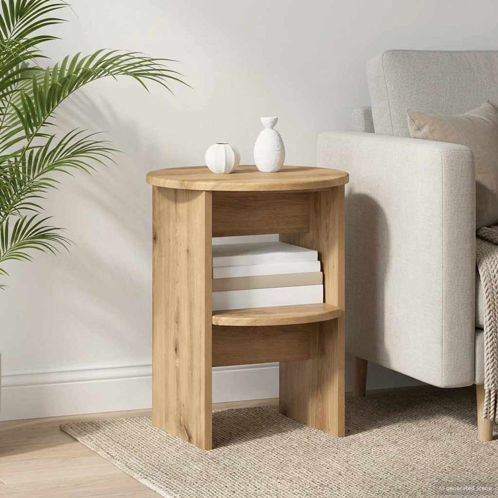 vidaXL Seitenschrank 2 pcs Artisan-Eiche Ø40 x 50 cm Holzwerkstoff