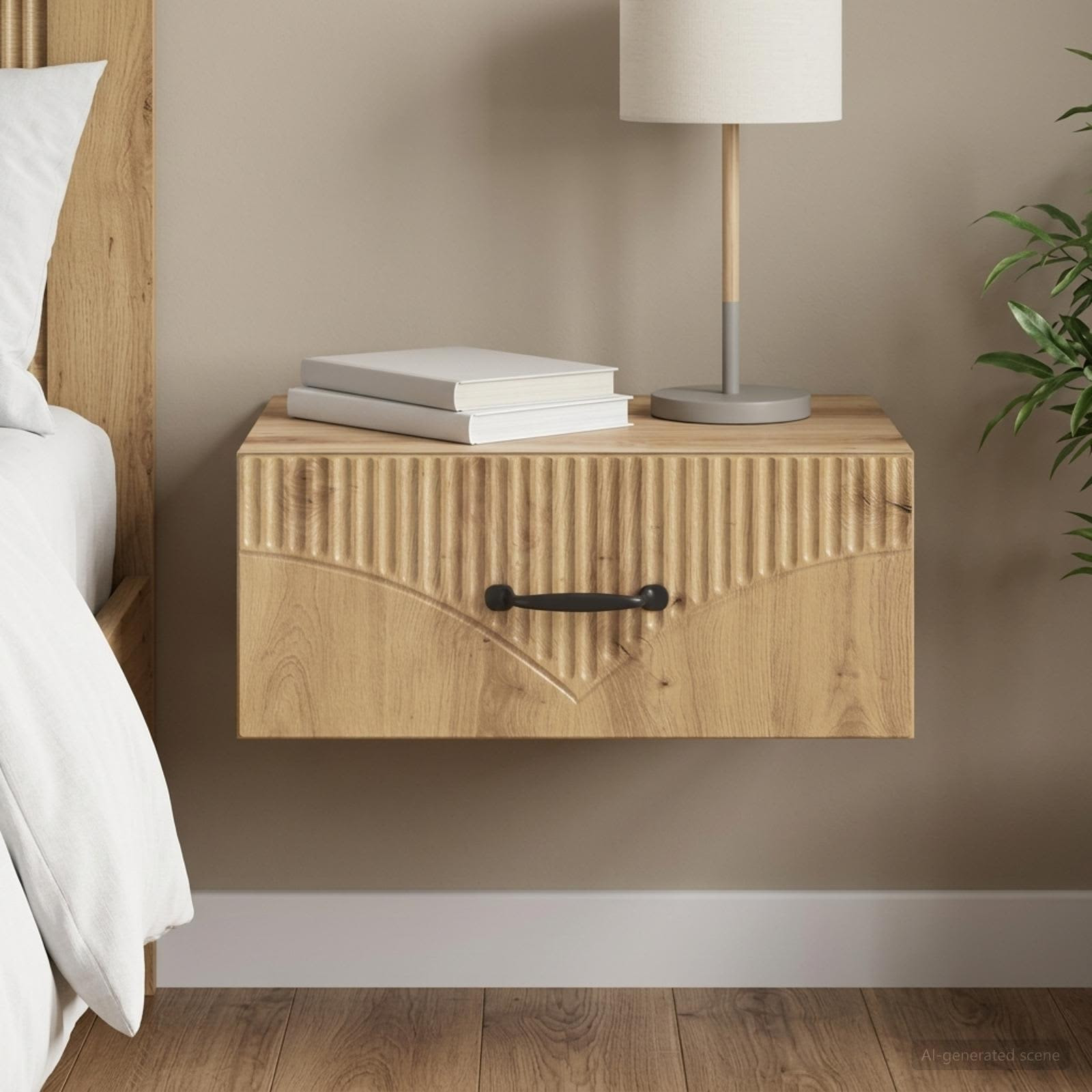 vidaXL Wandmontierter Nachttisch Artisan-Eiche 49 x 34,5 x 20 cm