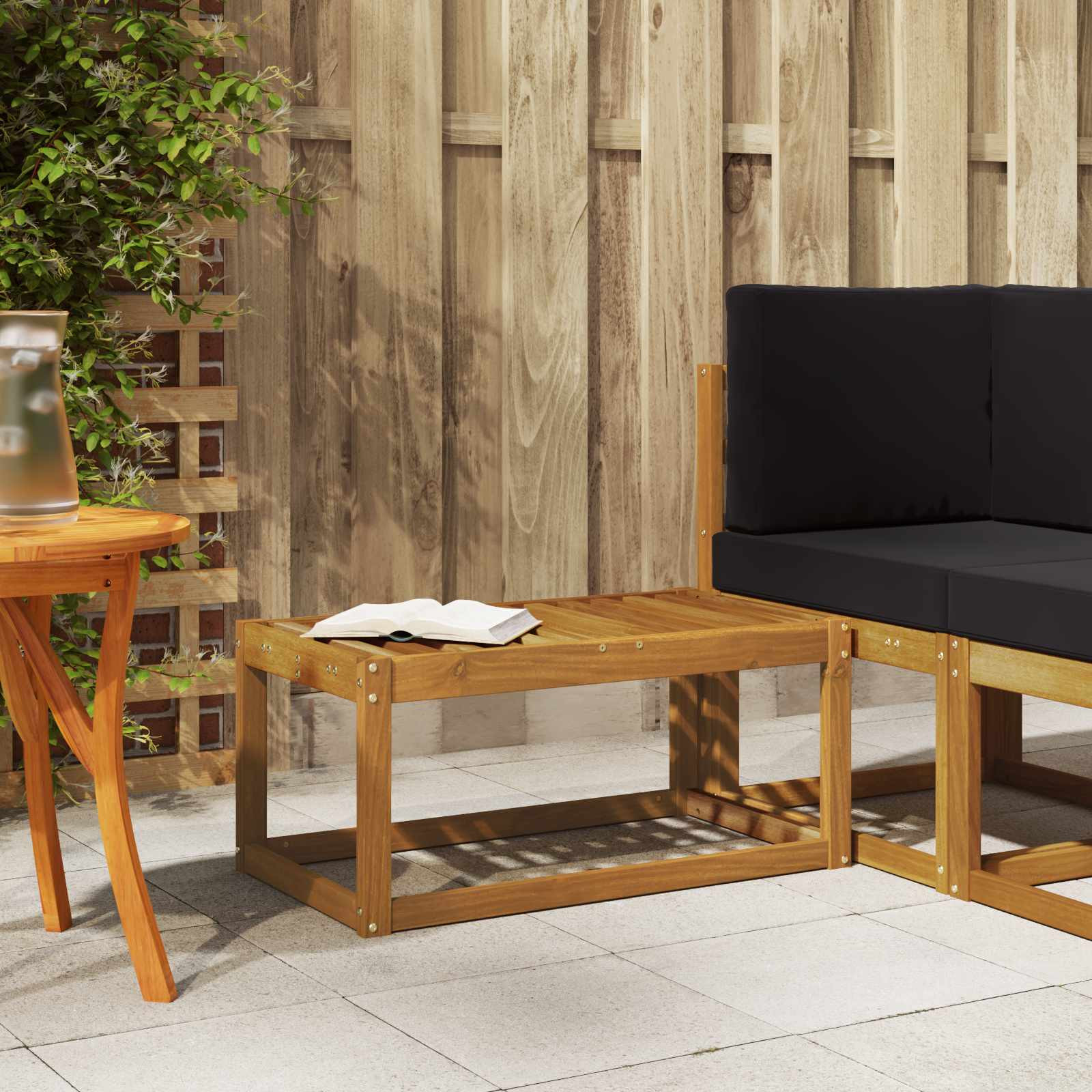 vidaXL Outdoor Hocker Bank Natur 79 x 43 x 37 cm Massivholz Akazie