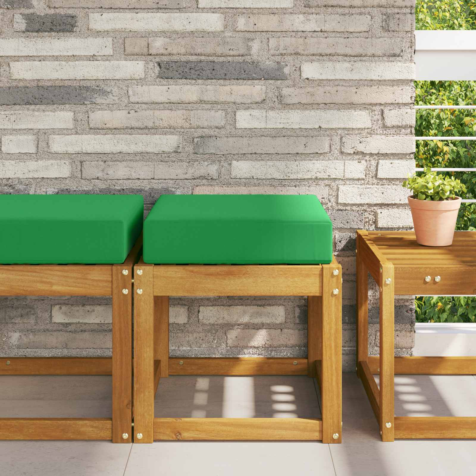 vidaXL Sitzkissen für Outdoor Grün 40 x 40 x 8 cm 100 % Polyester