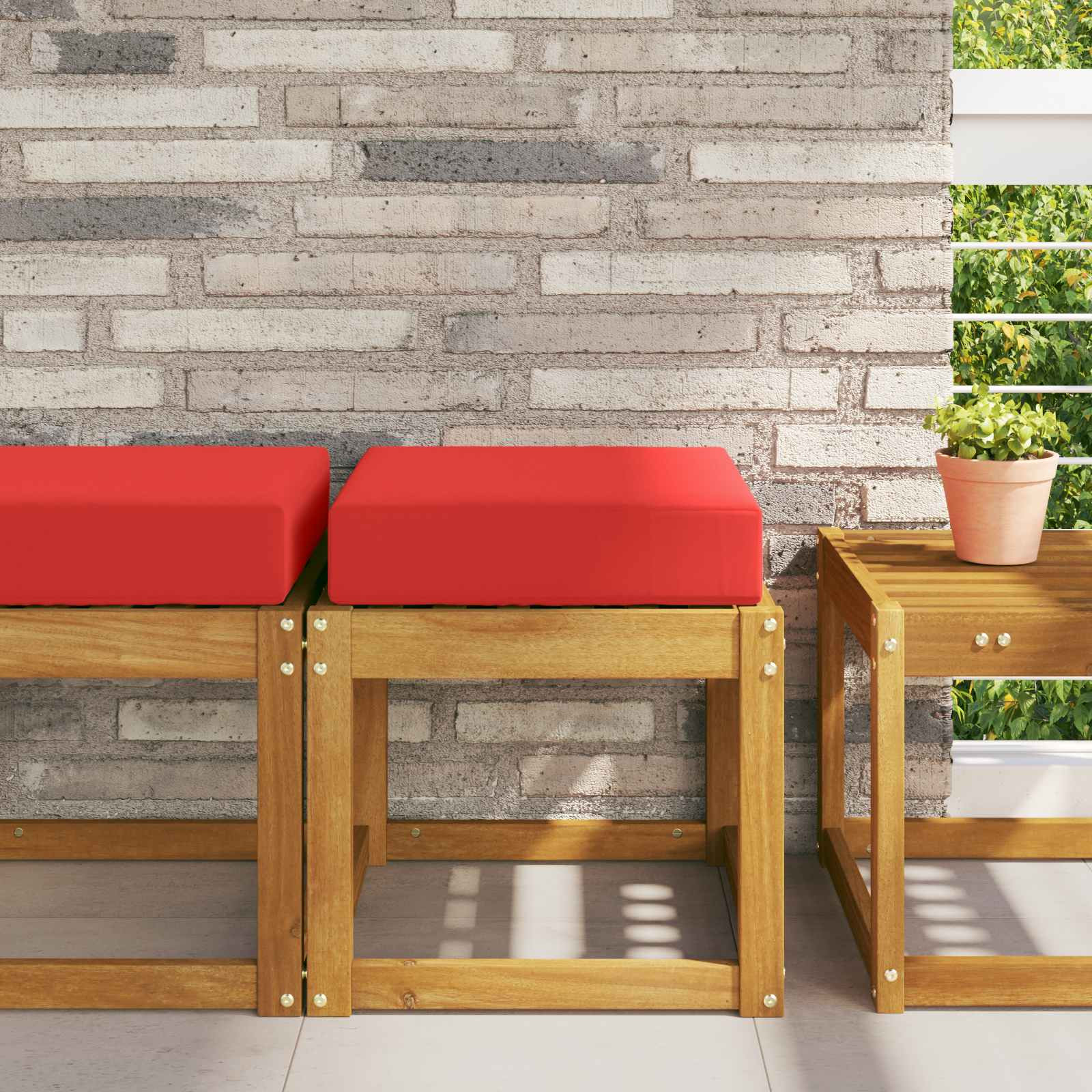 vidaXL Sitzkissen für Outdoor Rot 40 x 40 x 8 cm 100 % Polyester