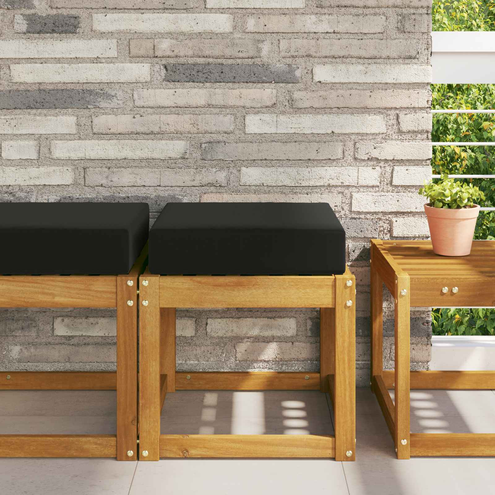 vidaXL Sitzkissen für Outdoor Schwarz 40 x 40 x 8 cm 100 % Polyester