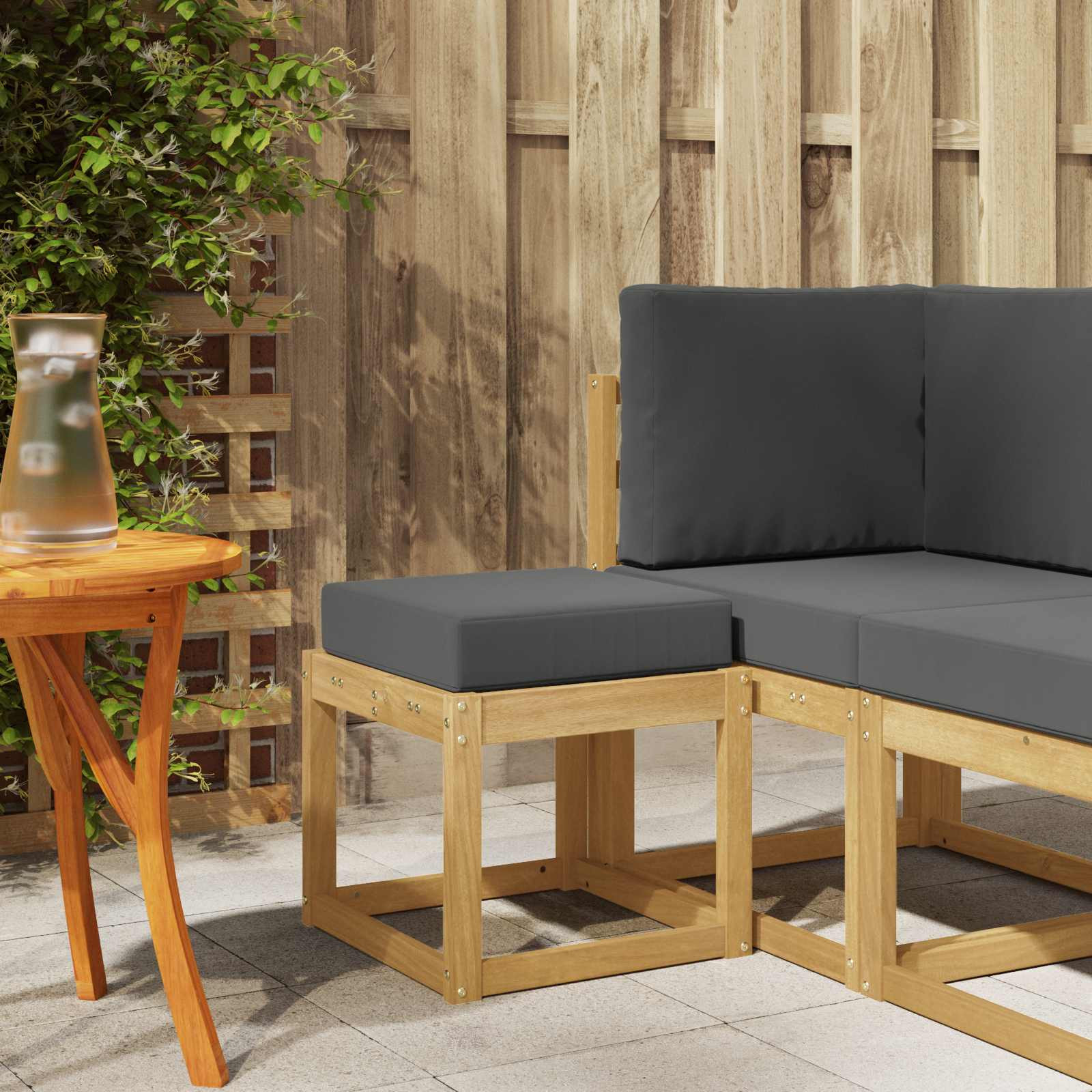 vidaXL Outdoor Hocker Bank Weiß 43 x 43 x 45 cm Massivholz Akazie