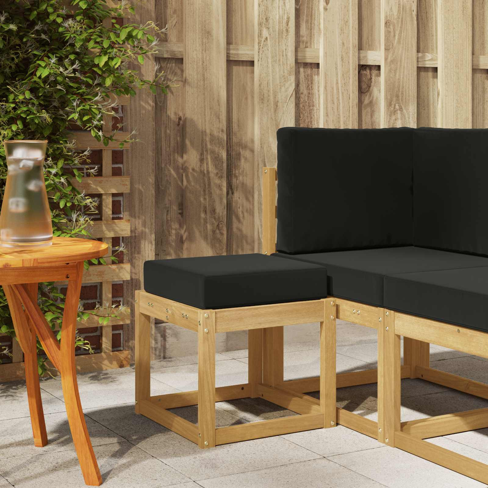 vidaXL Outdoor Hocker Bank Weiß 43 x 43 x 45 cm Massivholz Akazie