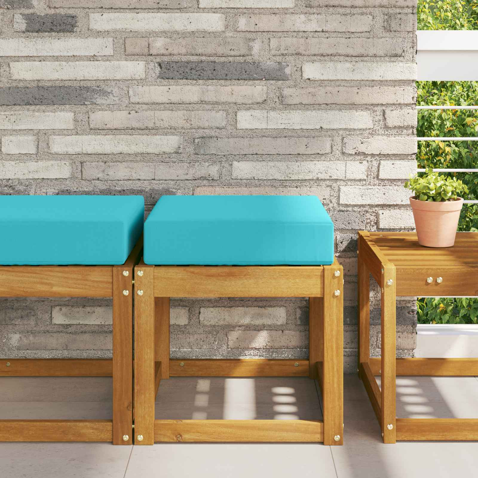 vidaXL Sitzkissen für Outdoor Türkis 40 x 40 x 8 cm 100 % Polyester