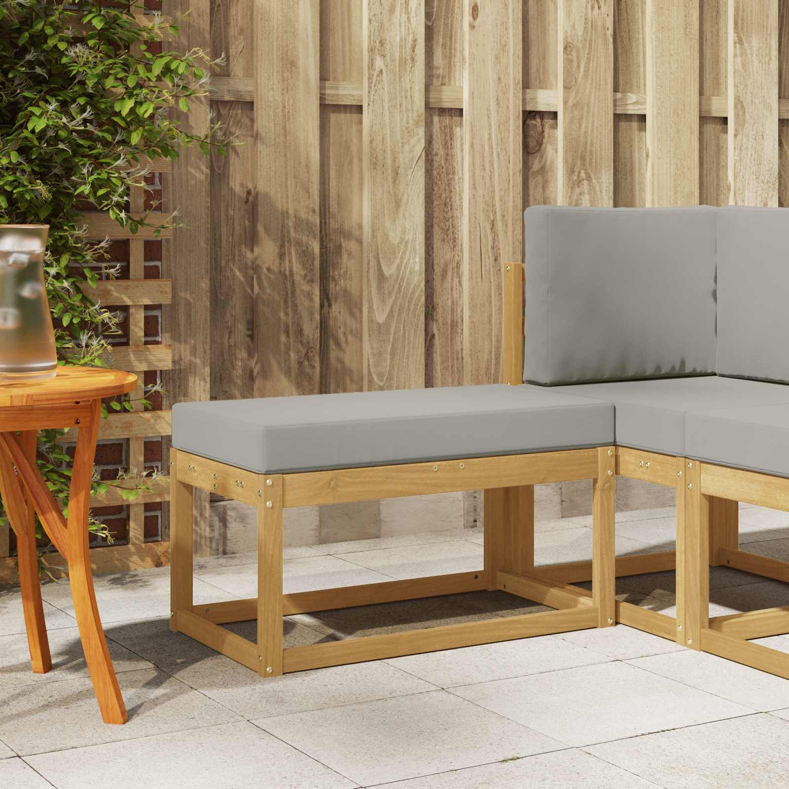 vidaXL Outdoor Hocker Bank Weiß 80 x 43 x 45 cm Massivholz Akazie