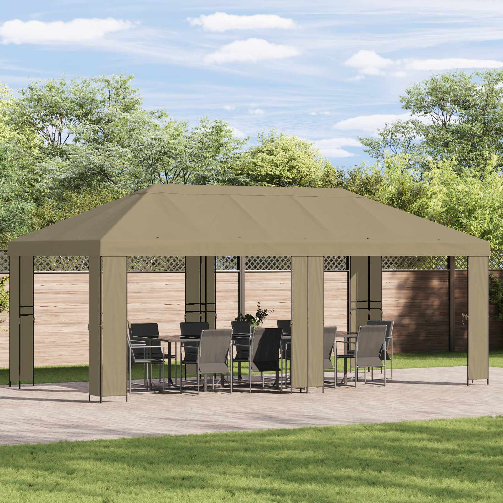 vidaXL Pavillon Abdeckung 6 x 3 m Beige Polyester 190 gsm