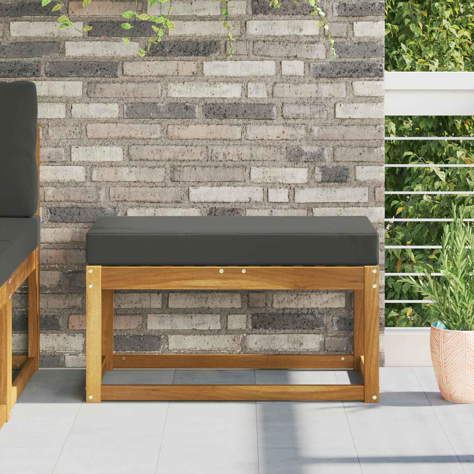 vidaXL Sitzkissen für Outdoor Anthrazit 80 x 40 x 8 cm 100 % Polyester