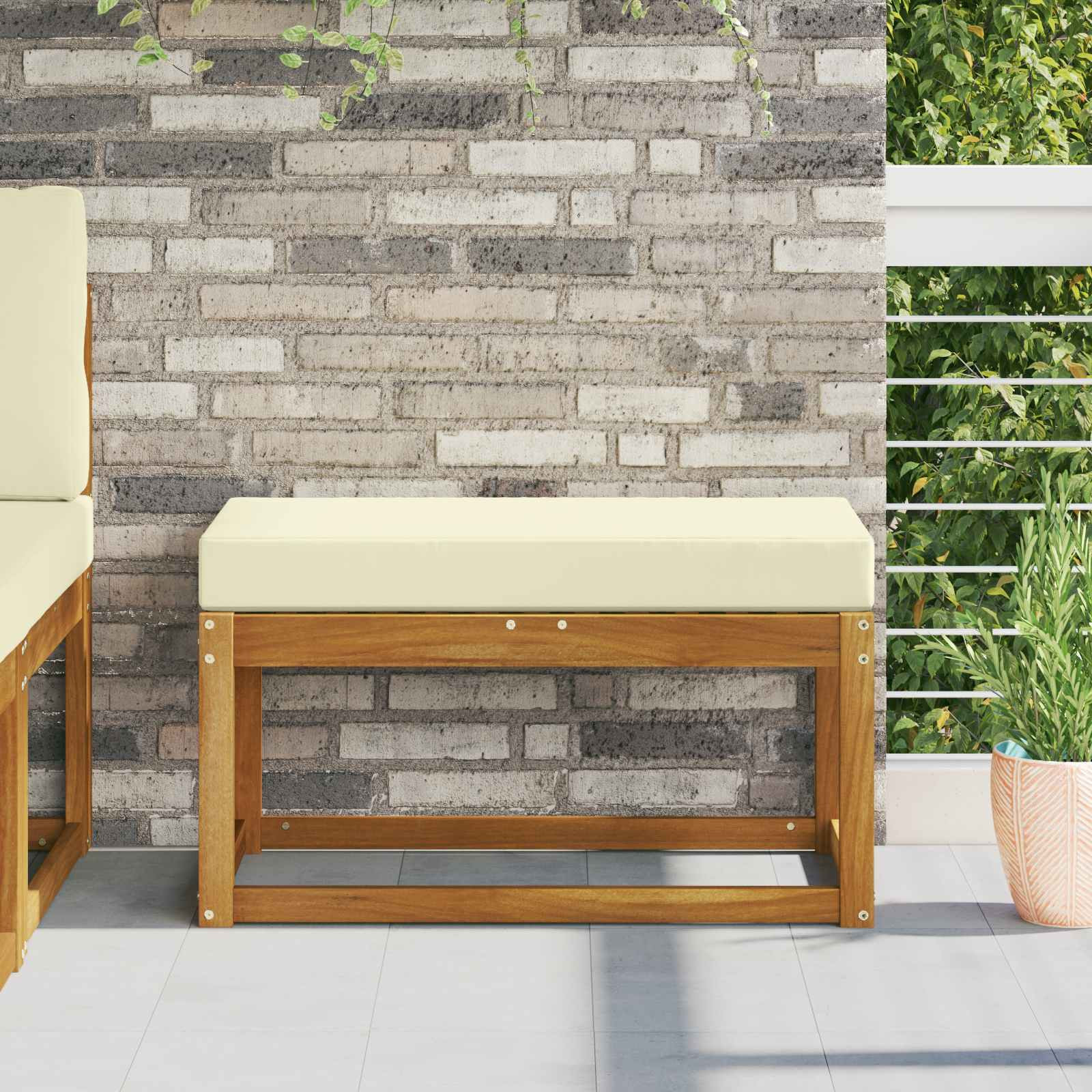 vidaXL Sitzkissen für Outdoor Creme 80 x 40 x 8 cm 100 % Polyester