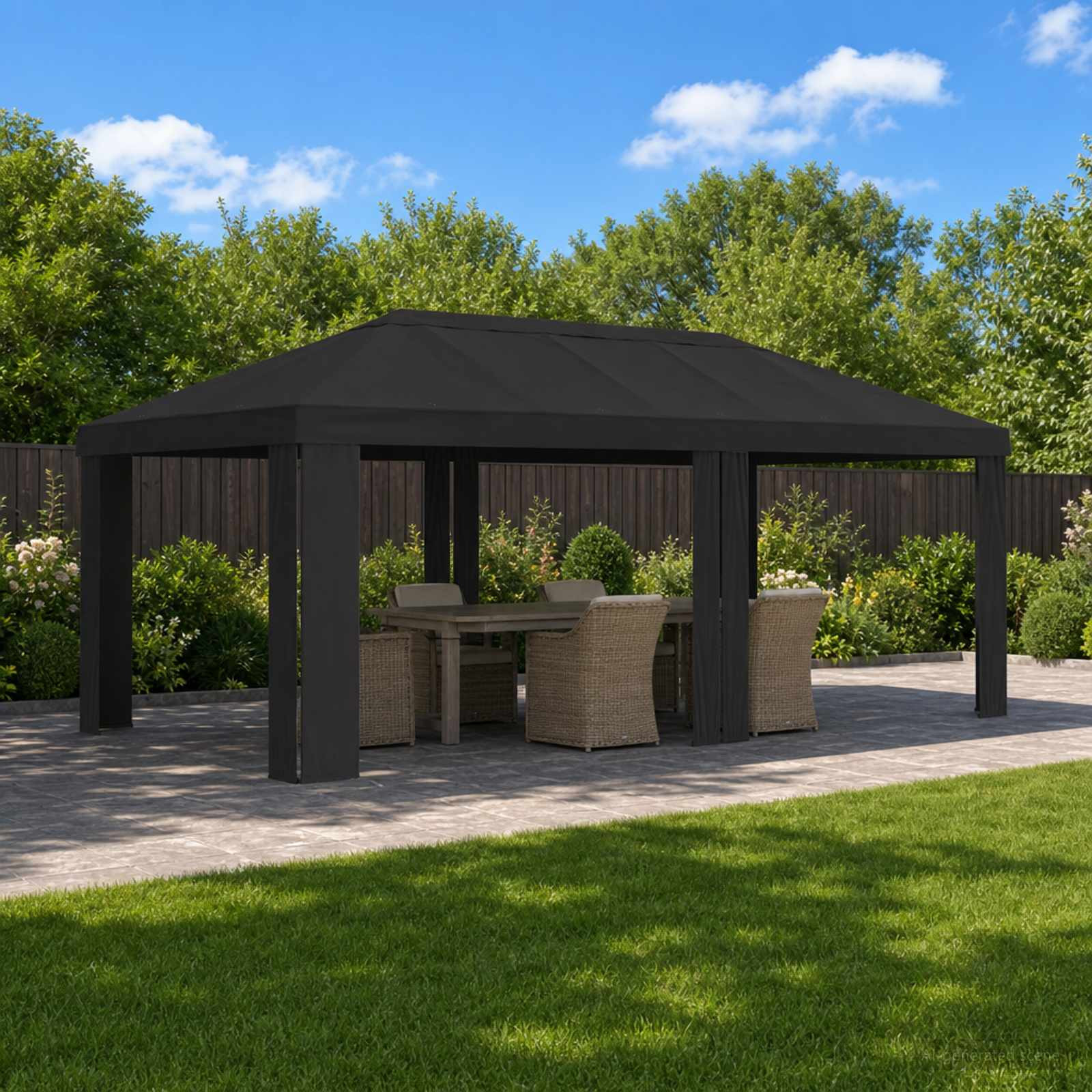 vidaXL Pavillon Abdeckung 6 x 3 m Anthrazit Polyester 190 gsm