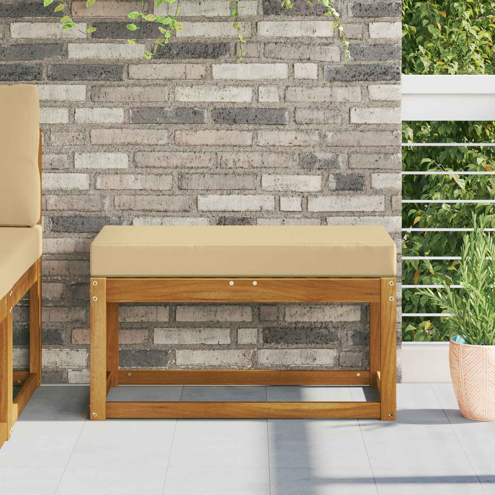 vidaXL Sitzkissen für Outdoor Beige 80 x 40 x 8 cm 100 % Polyester