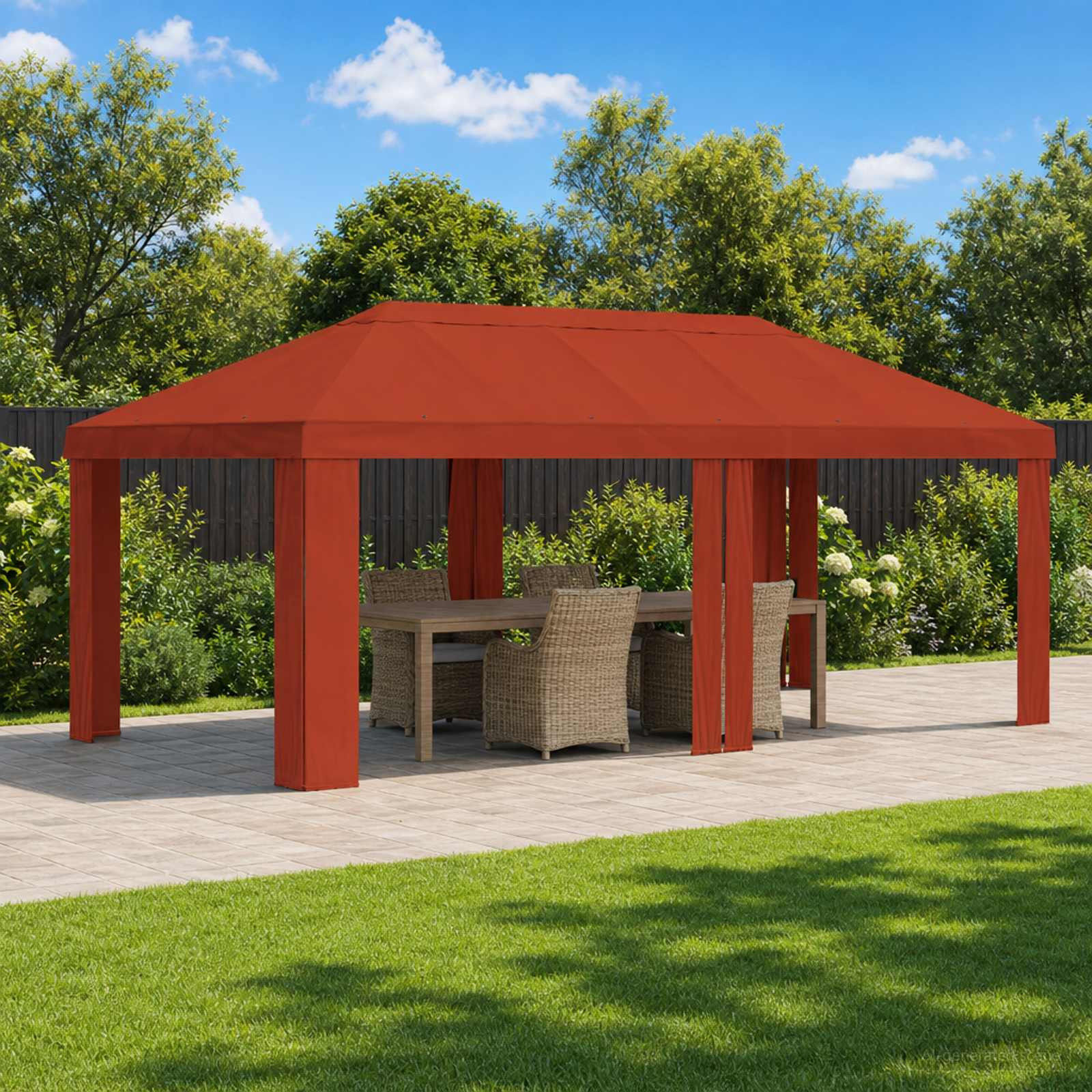 vidaXL Pavillon Abdeckung 6 x 3 m Terrakotta Polyester 190 gsm