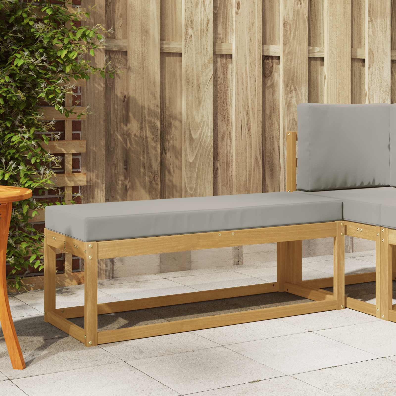 vidaXL Outdoor Hocker Bank Weiß 115 x 43 x 45 cm Massivholz Akazie