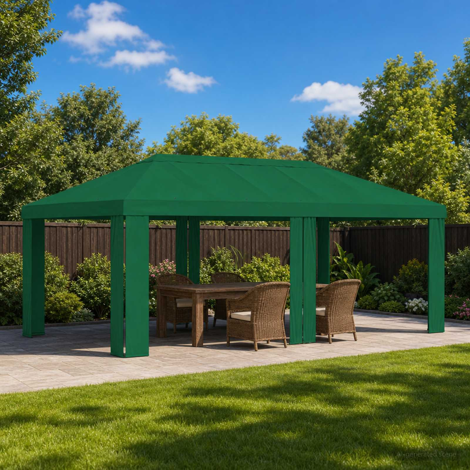vidaXL Pavillon Abdeckung 6 x 3 m Grün Polyester 190 gsm