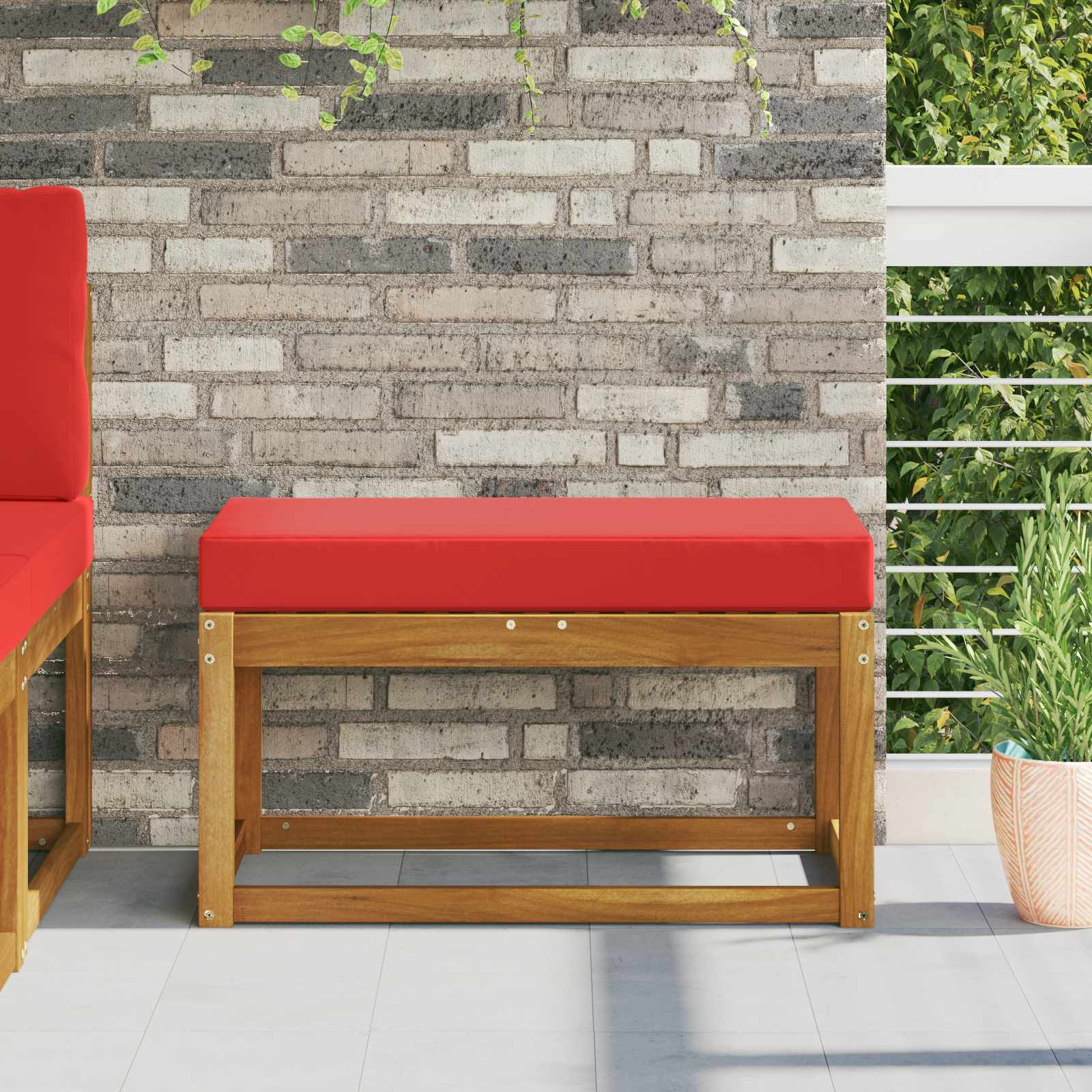vidaXL Sitzkissen für Outdoor Rot 80 x 40 x 8 cm 100 % Polyester
