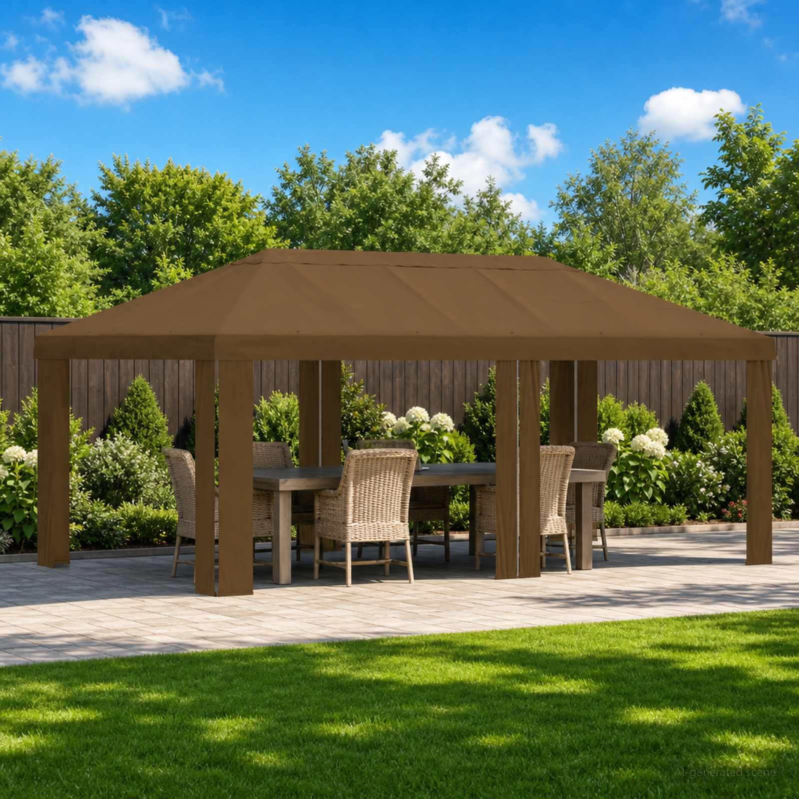 vidaXL Pavillon Abdeckung 6 x 3 m Taupe Polyester 190 gsm