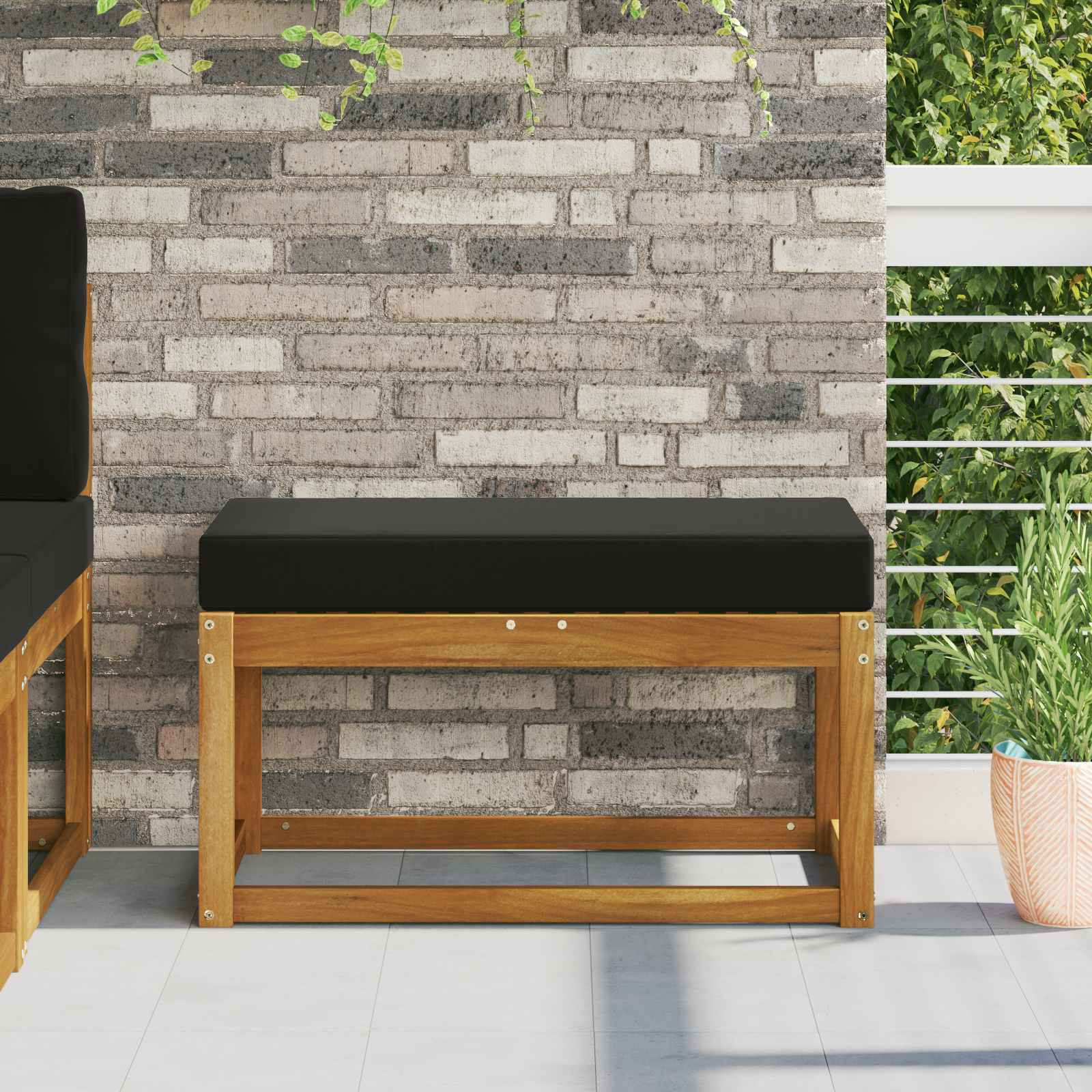 vidaXL Sitzkissen für Outdoor Schwarz 80 x 40 x 8 cm 100 % Polyester
