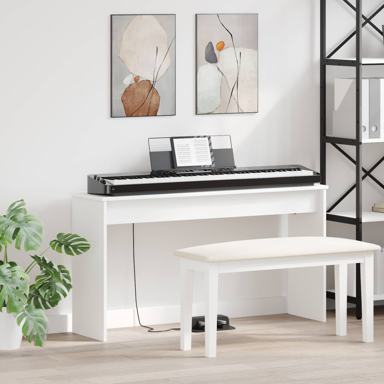vidaXL Klavierständer Weiß 120 x 32 x 64 cm Holzwerkstoff