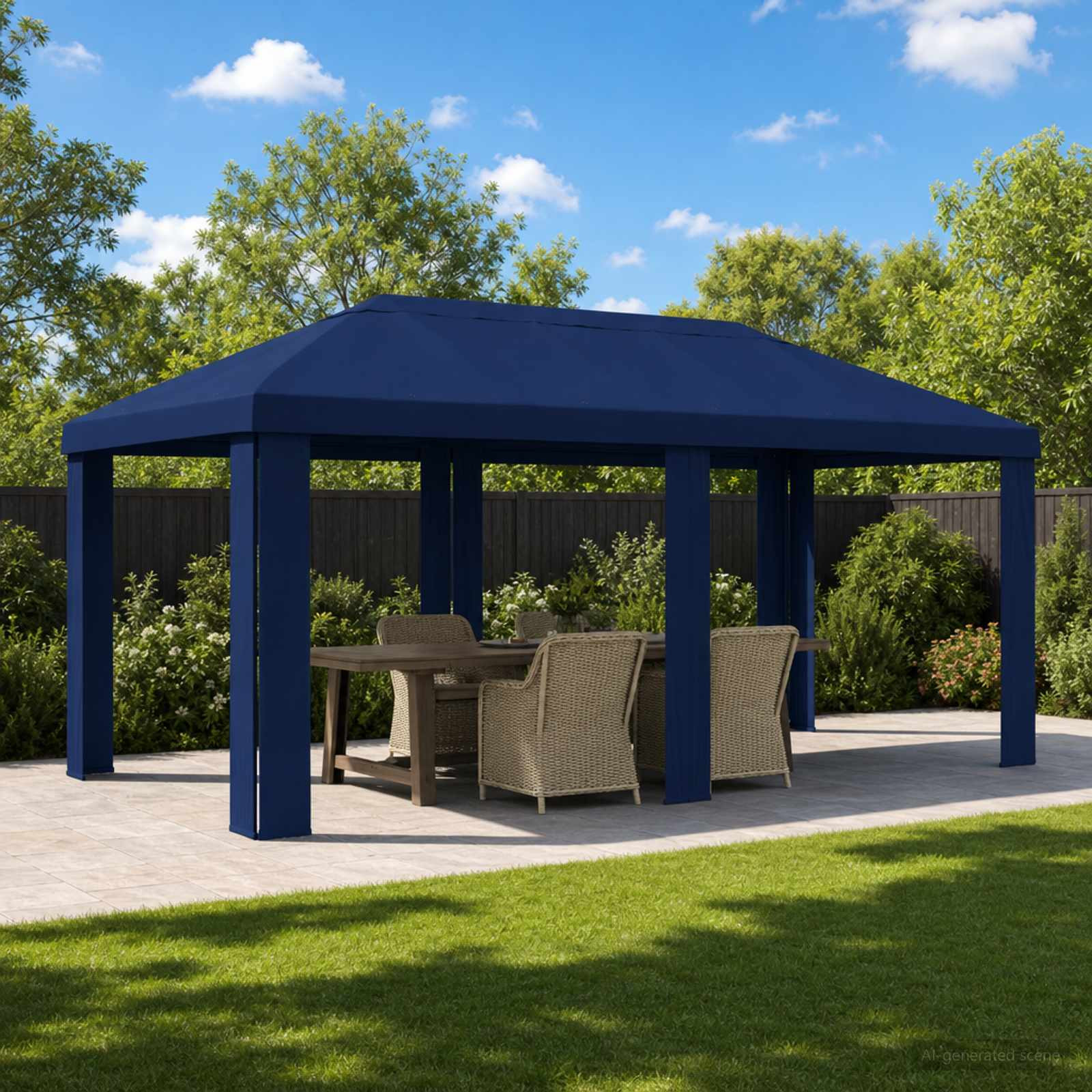 vidaXL Pavillon Abdeckung 6 x 3 m Blau Polyester 190 gsm