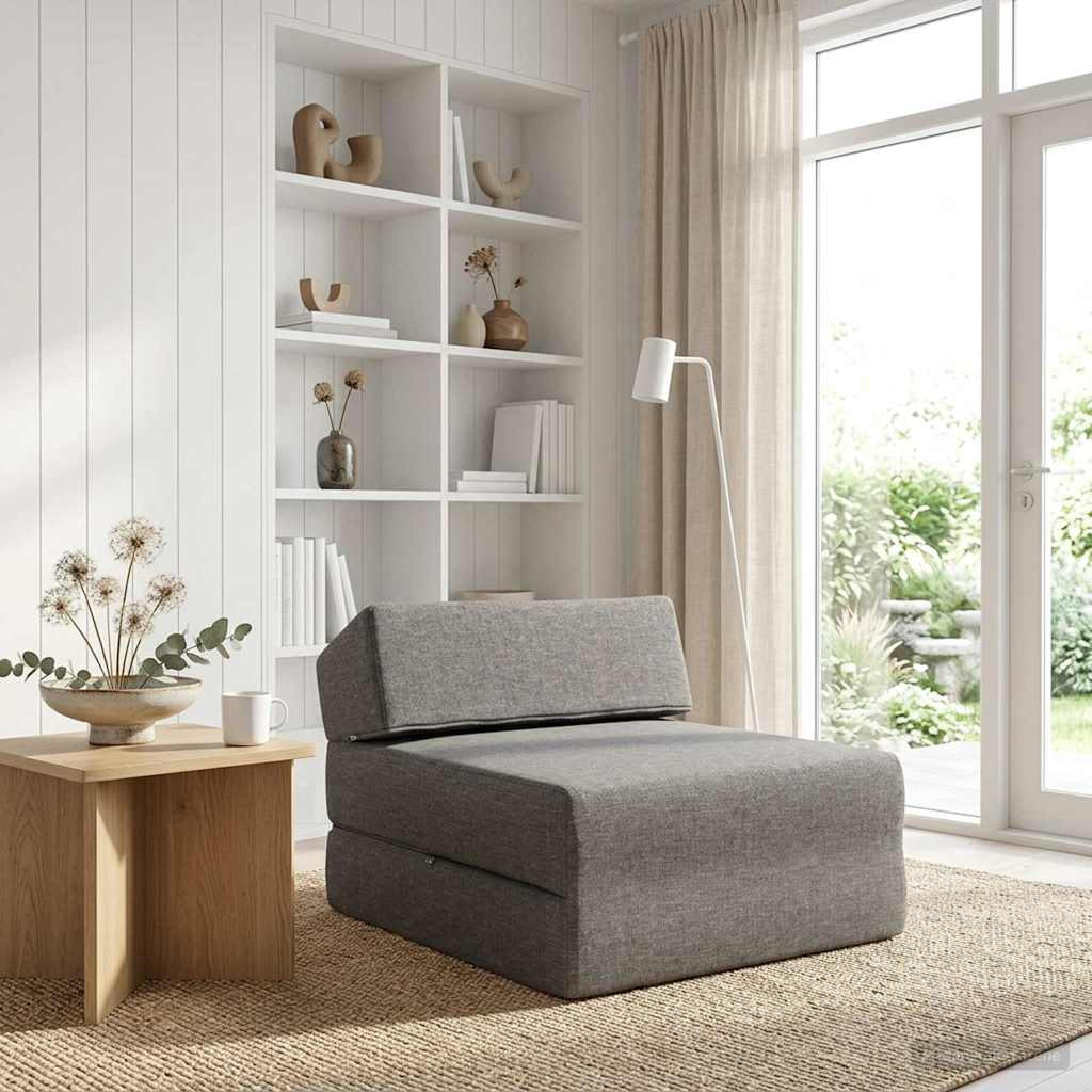 vidaXL Klappsofa Bett Hellgrau 60 x 70 x 41 cm Stoff