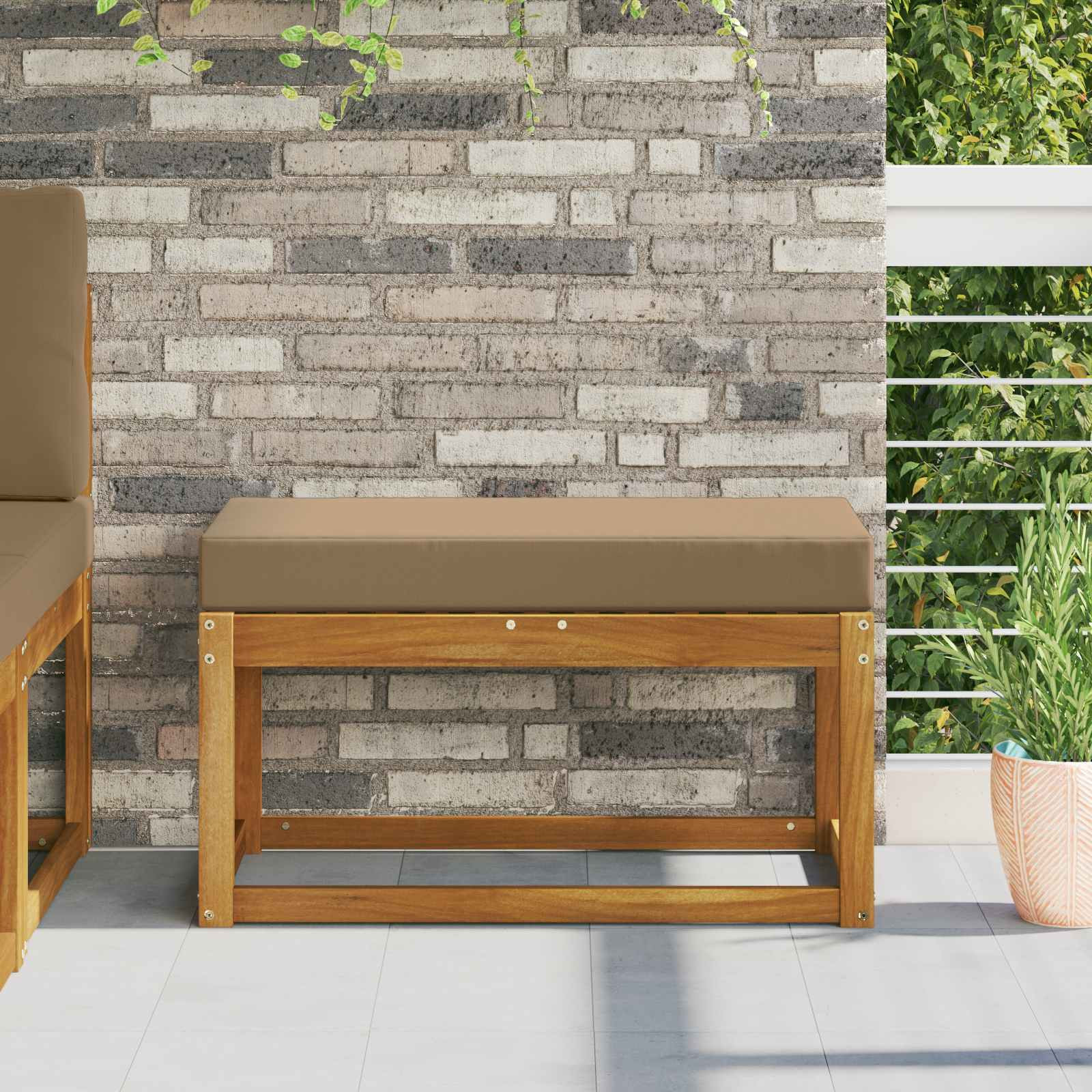 vidaXL Sitzkissen für Outdoor Taupe 80 x 40 x 8 cm 100 % Polyester