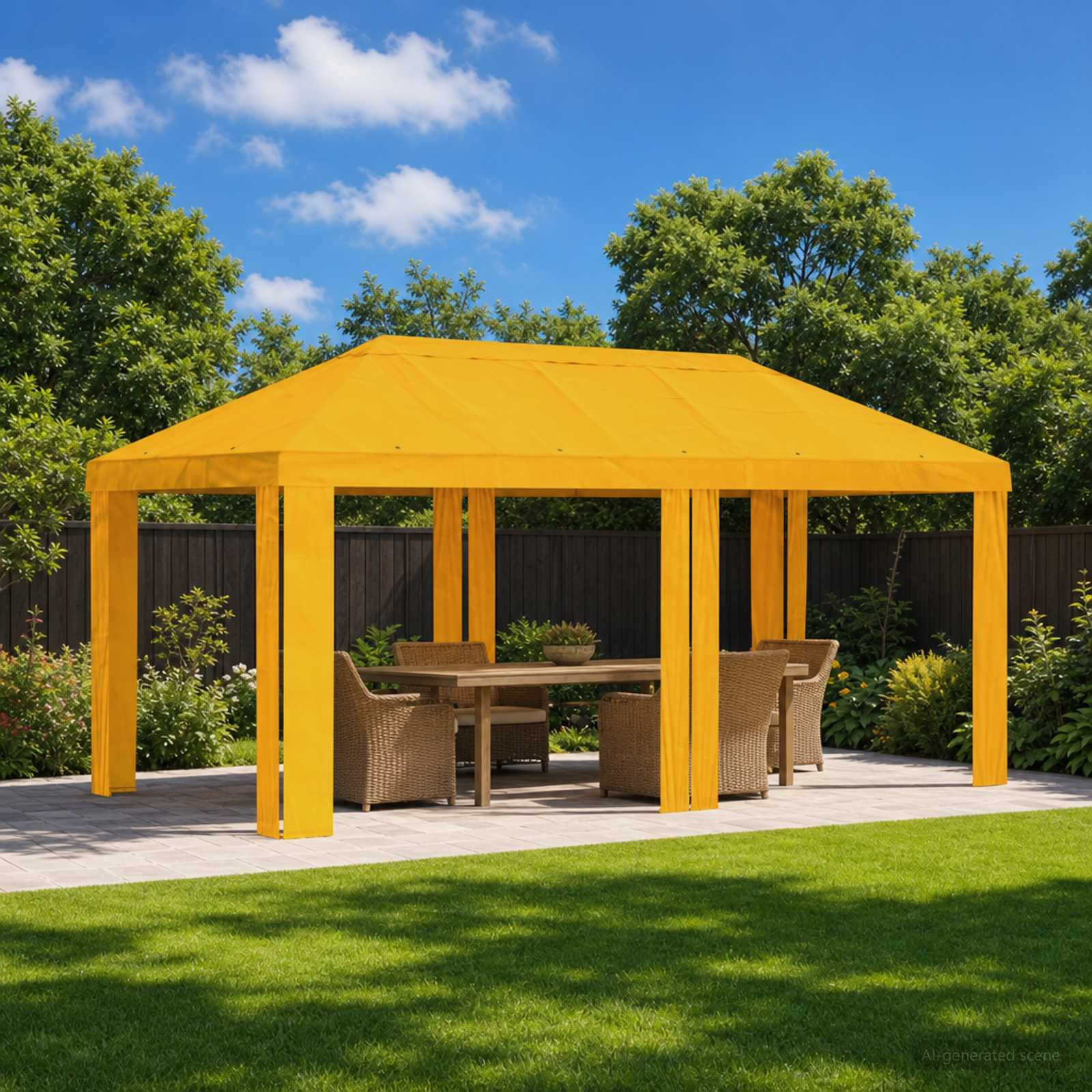 vidaXL Pavillon Abdeckung 6 x 3 m Gelb Polyester 190 gsm