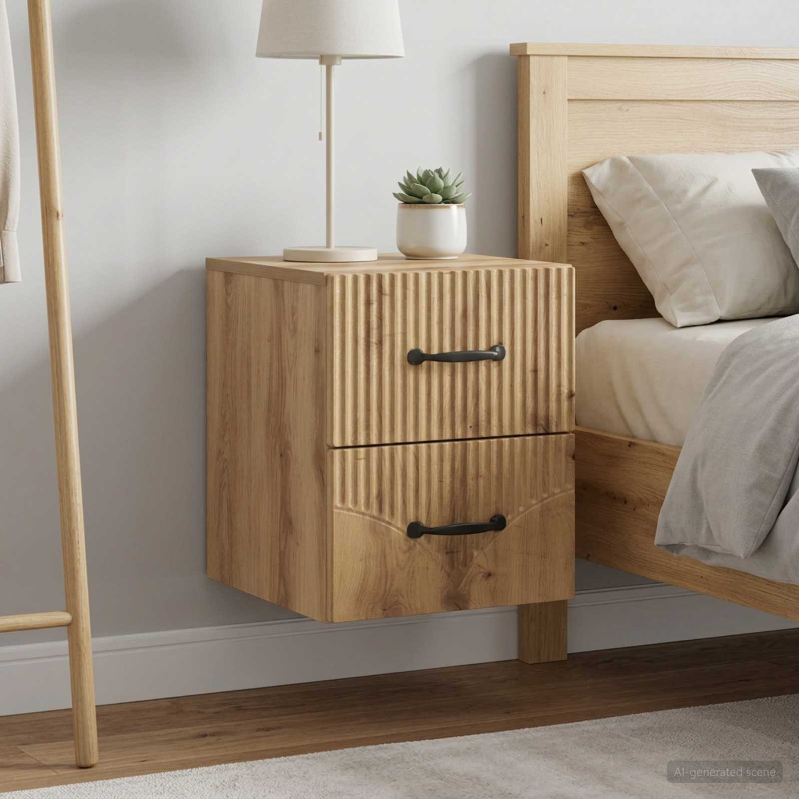 vidaXL Wandmontierter Nachttisch 2 Stk. Artisan-Eiche