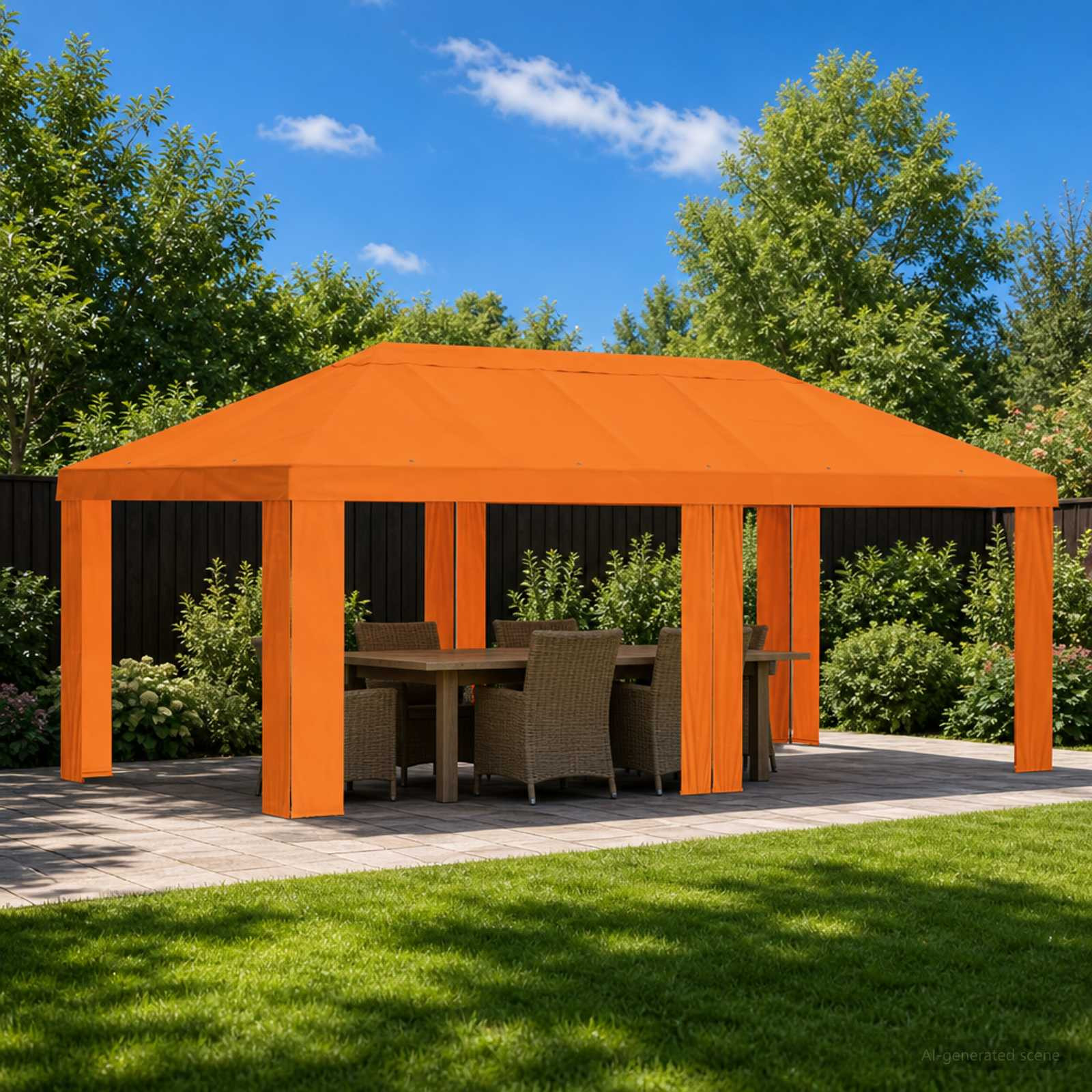 vidaXL Pavillon Abdeckung 6 x 3 m Orange Polyester 190 gsm
