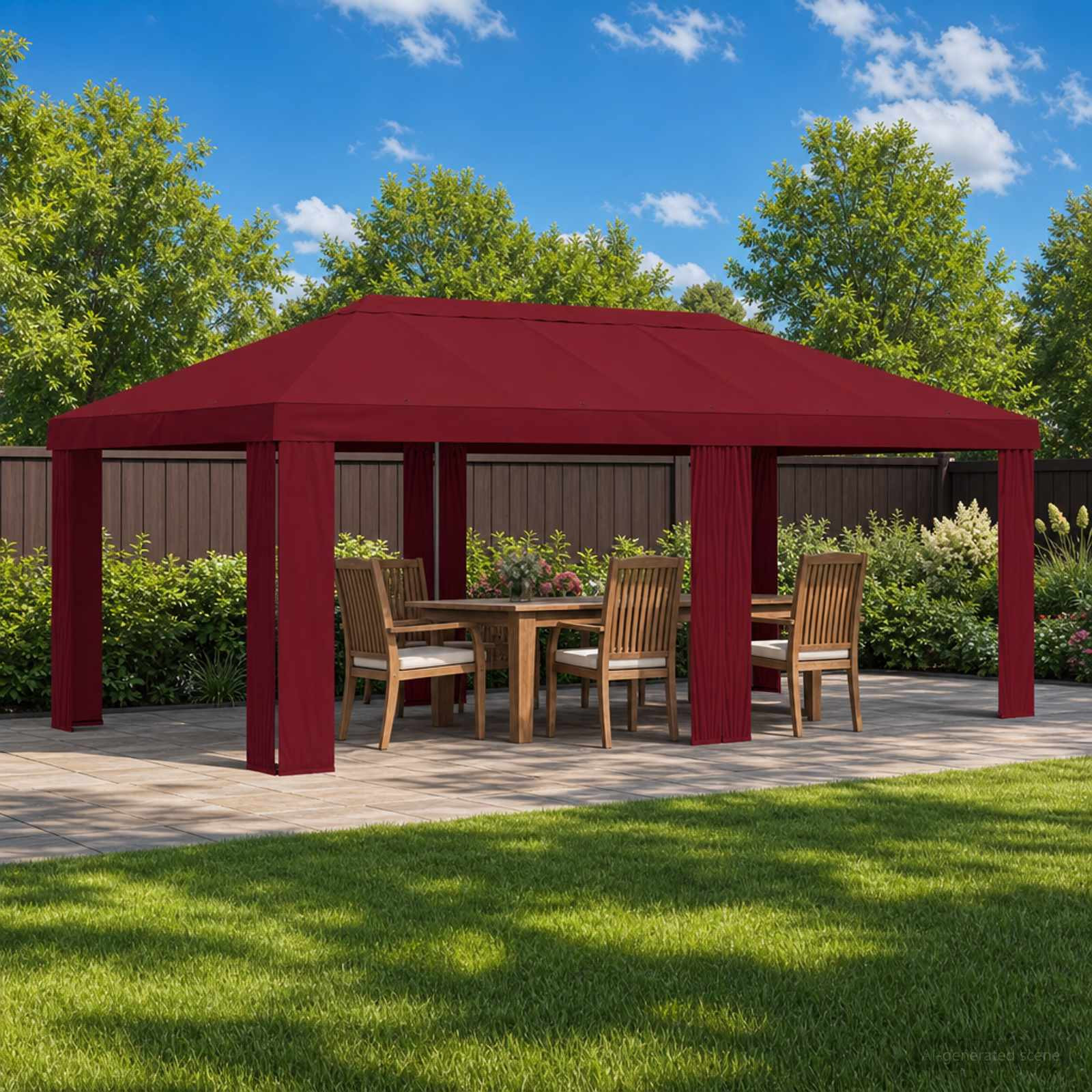 vidaXL Pavillon Abdeckung 6 x 3 m Bordeauxrot Polyester 190 gsm