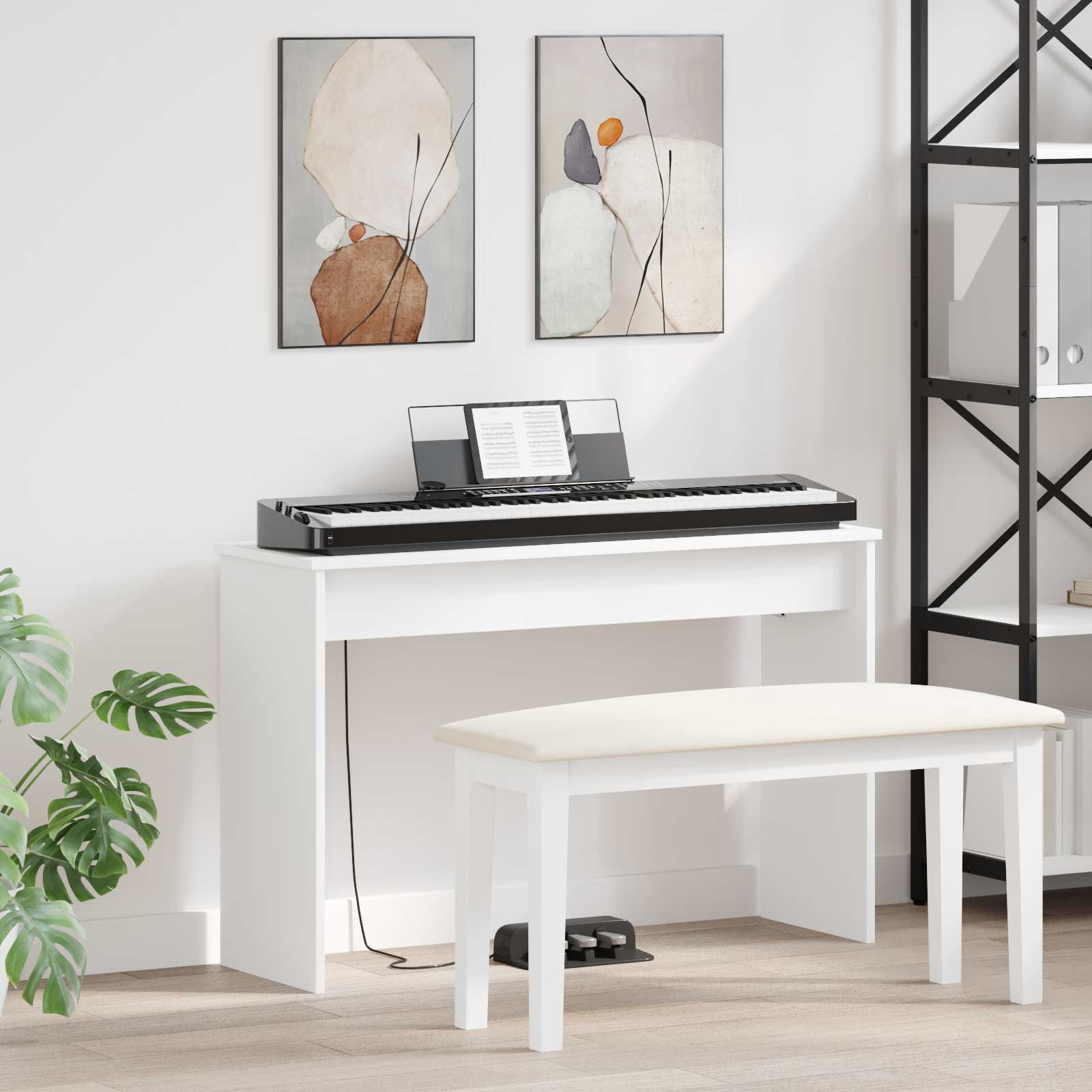 vidaXL Klavierständer Weiß 100 x 32 x 64 cm Holzwerkstoff