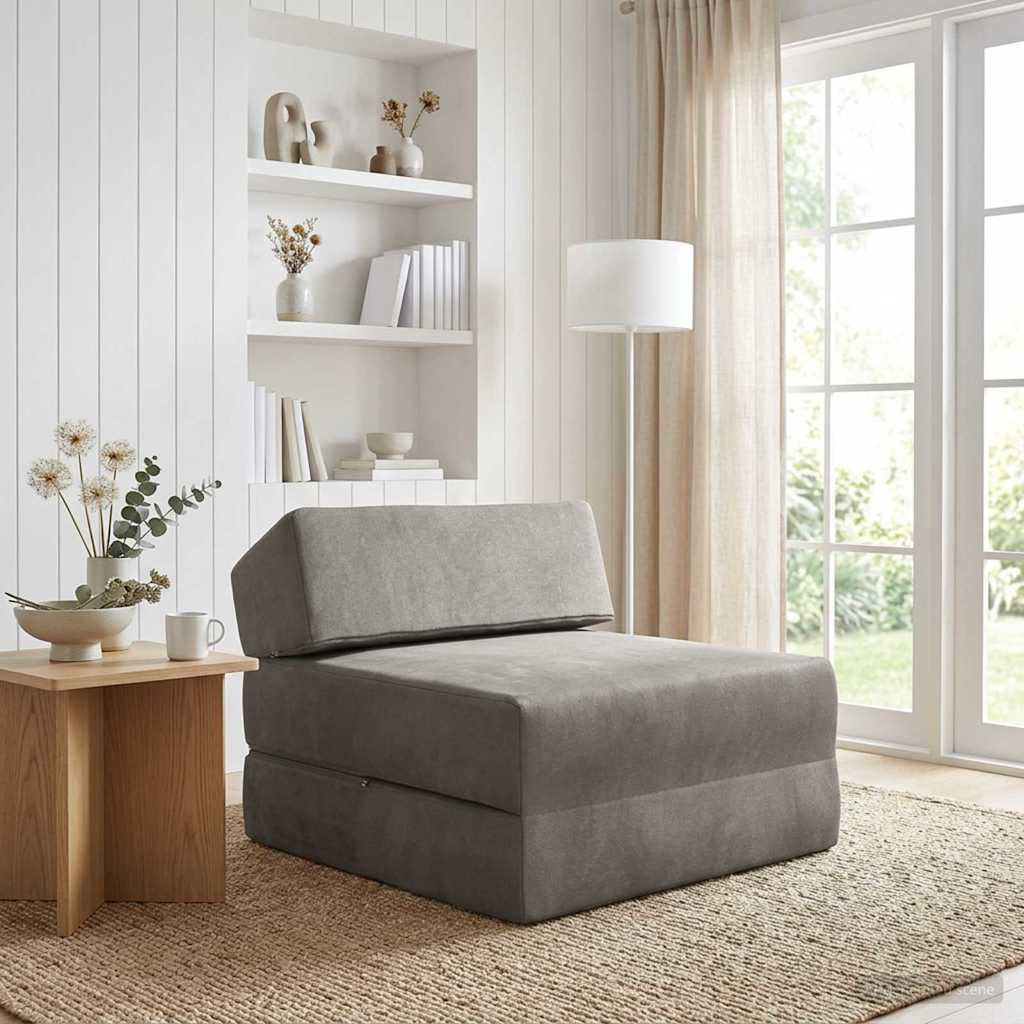 vidaXL Klappsofa Bett Hellgrau 60 x 70 x 41 cm Stoff