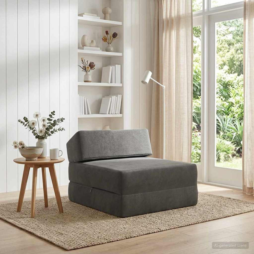 vidaXL Klappsofa Bett Dunkelgrau 60 x 70 x 41 cm Stoff