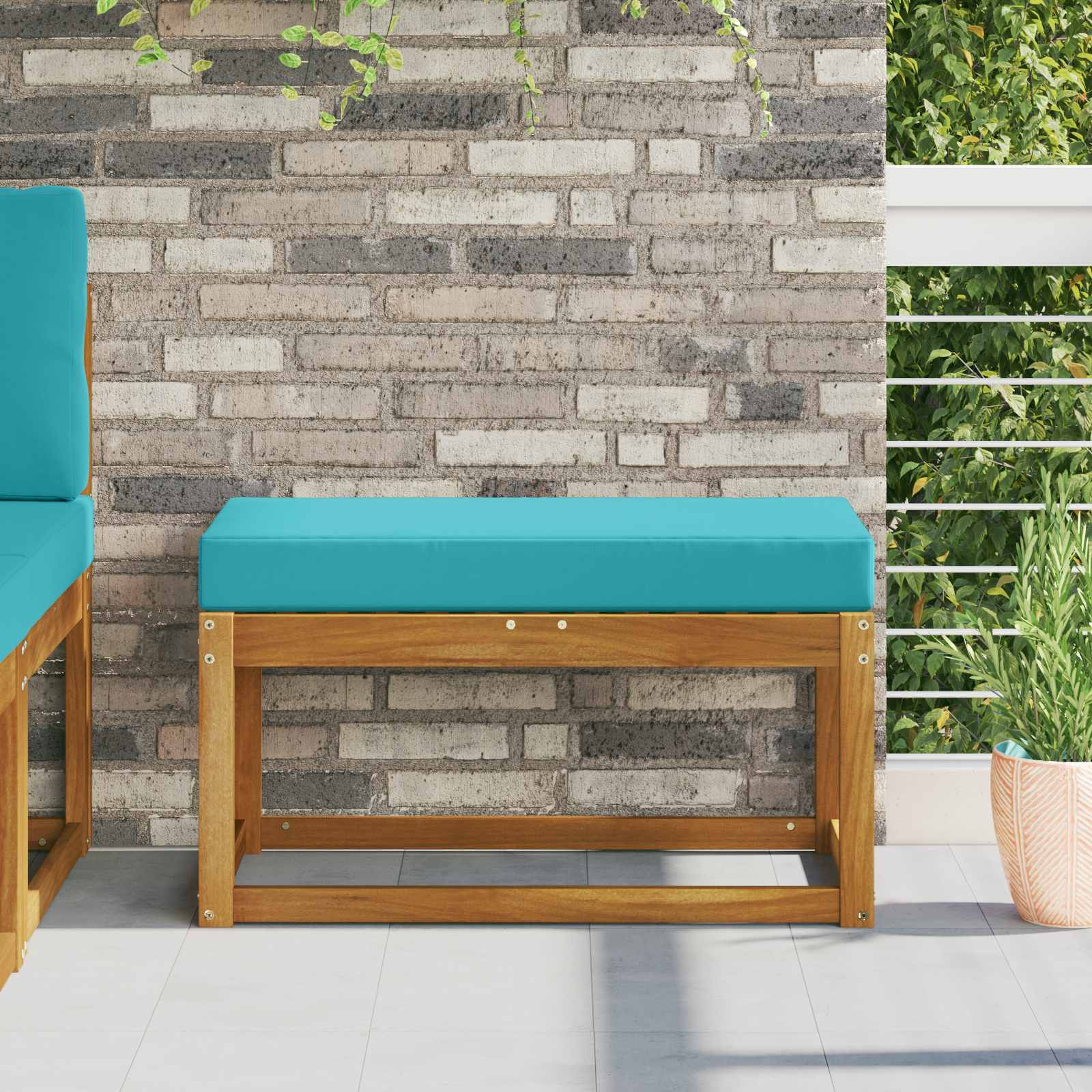 vidaXL Sitzkissen Türkis 80 x 40 x 8 cm 100 % Polyester