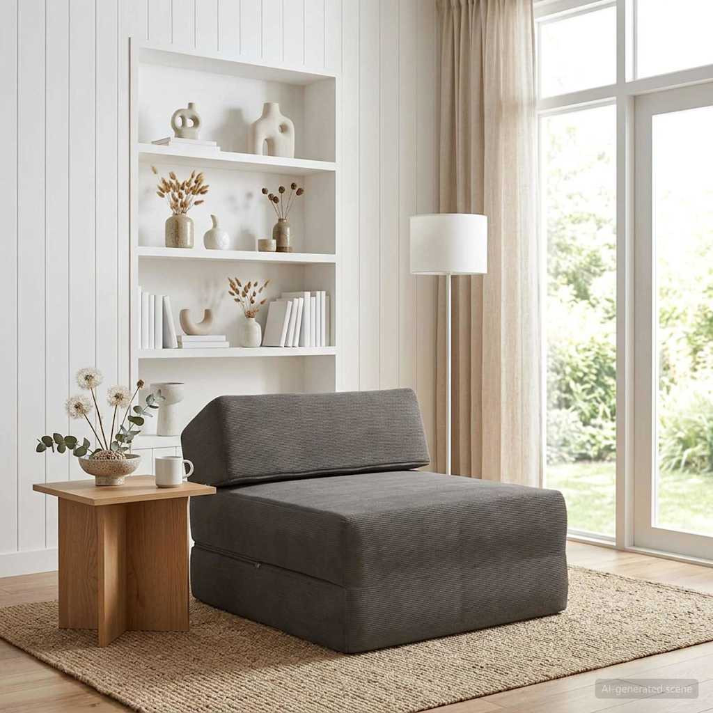 vidaXL Klappsofa Bett Hellgrau 60 x 70 x 41 cm Stoff