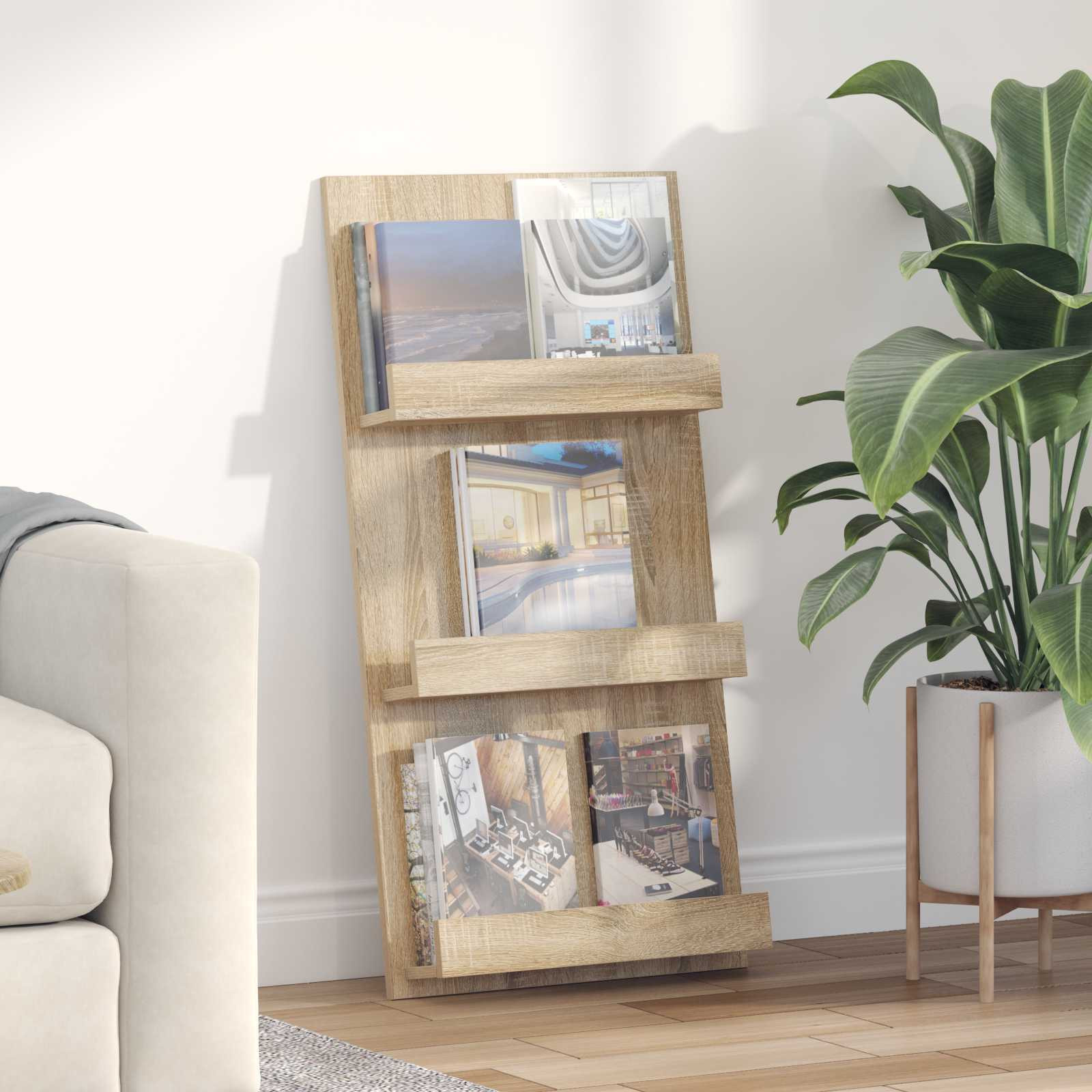 vidaXL Magazinregal Sonoma-Eiche 51 x 11 x 102 cm Holzwerkstoff