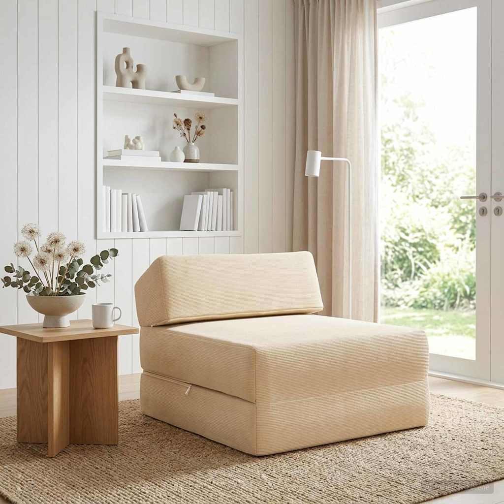 vidaXL Klappsofa Bett Creme 60 x 70 x 41 cm Stoff