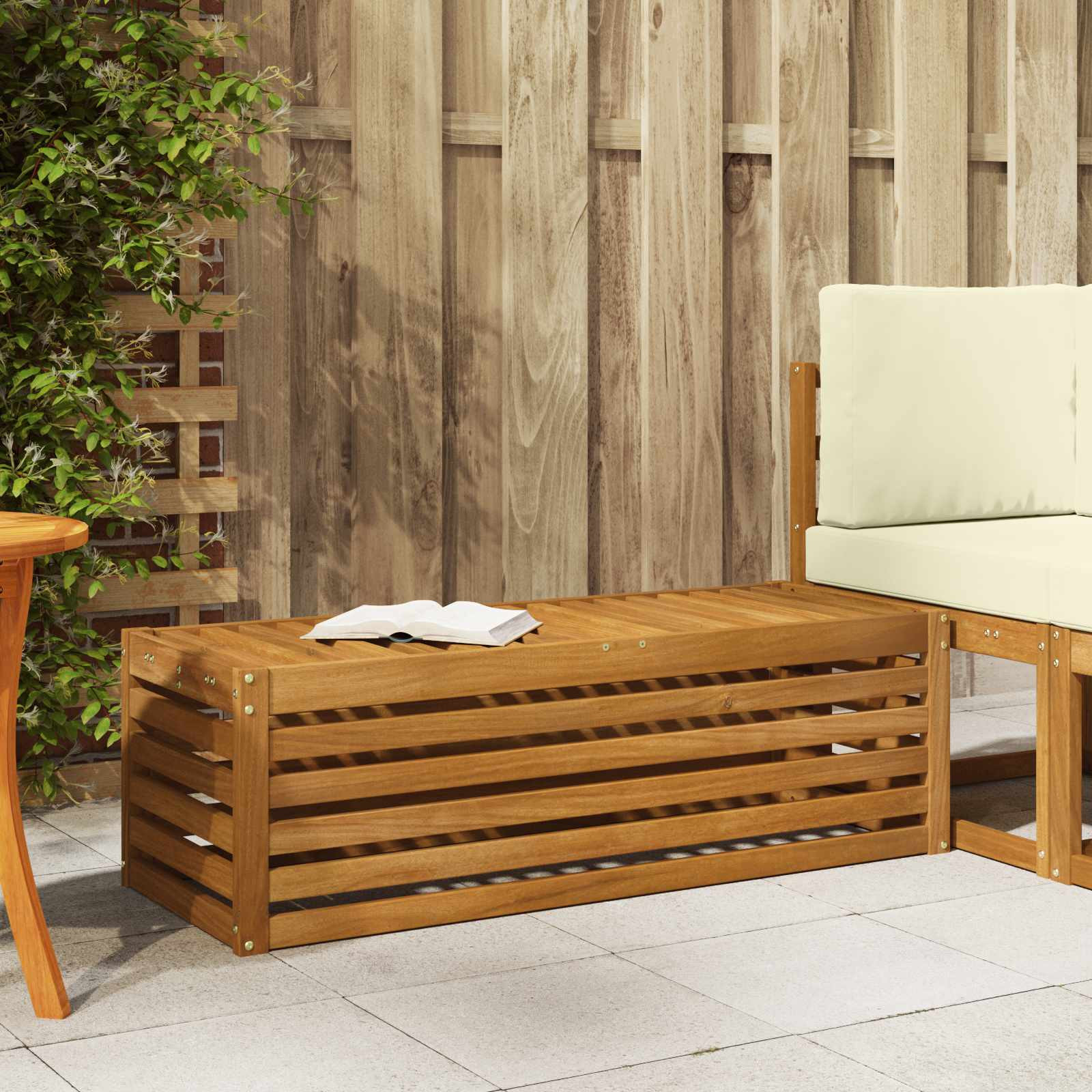 vidaXL Outdoor Hocker Bank Natur 115 x 43 x 37 cm Massivholz Akazie