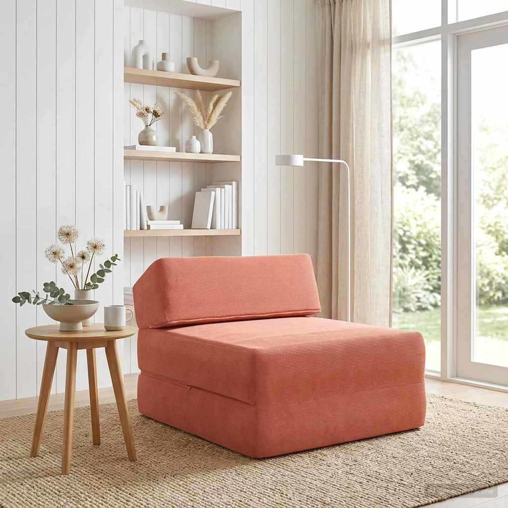 vidaXL Klappsofa Bett Rot-Orange 60 x 70 x 41 cm Stoff
