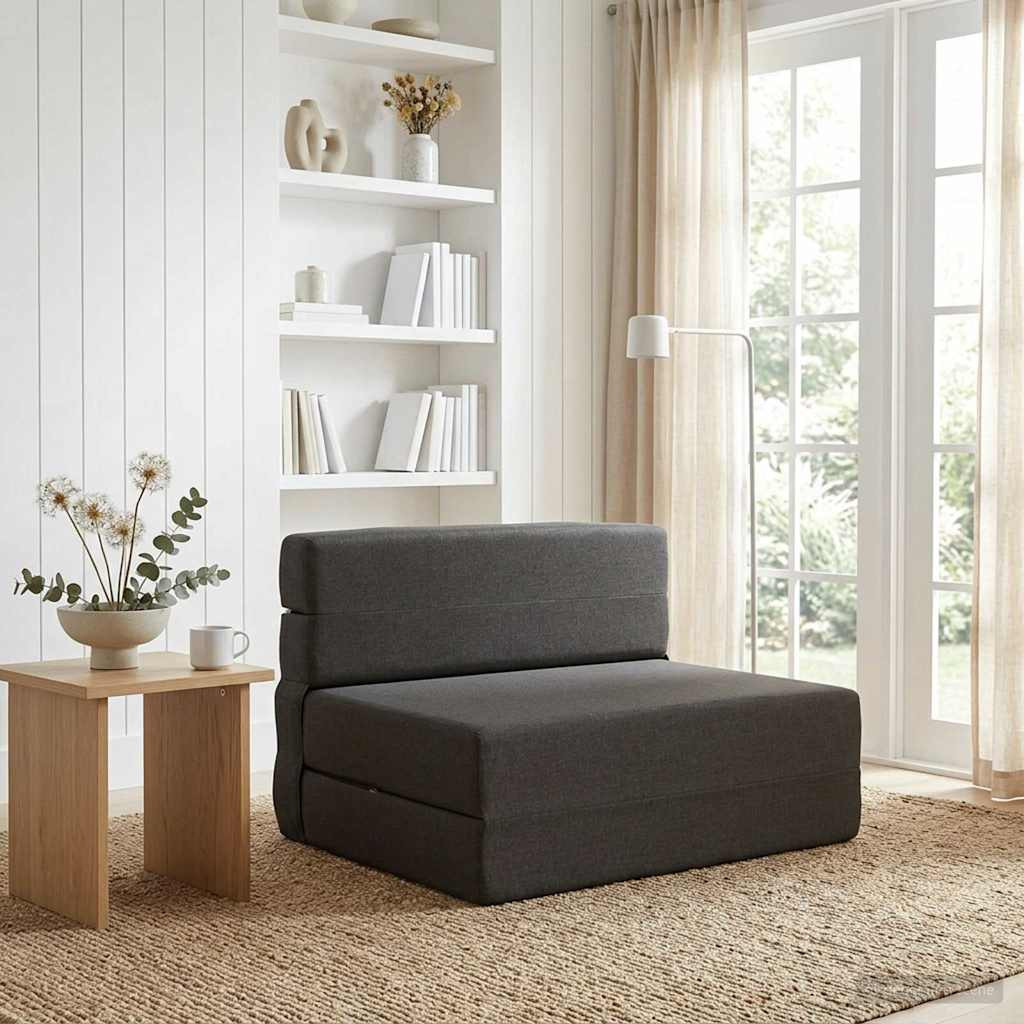 vidaXL Klappsofa Bett Dunkelgrau 70 x 72 x 60 cm Stoff