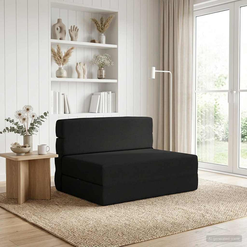 vidaXL Klappsofa Bett Schwarz 70 x 72 x 60 cm Stoff